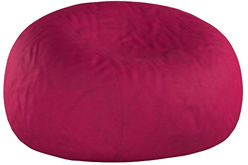 Chill Sack 5' Memory Foam Bean Bag Chair - Giant Oversized Sofa with Soft Microfiber Cover (Pink) - Perfect for Living Room, Bedroom, Game Room & Dorm Relaxation