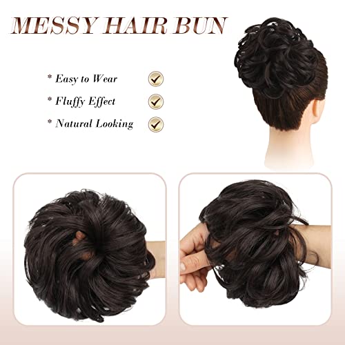 Large Curly Hair Bun Scrunchie Extension - Perfect for Ponytails, Updos & Everyday Hairstyles