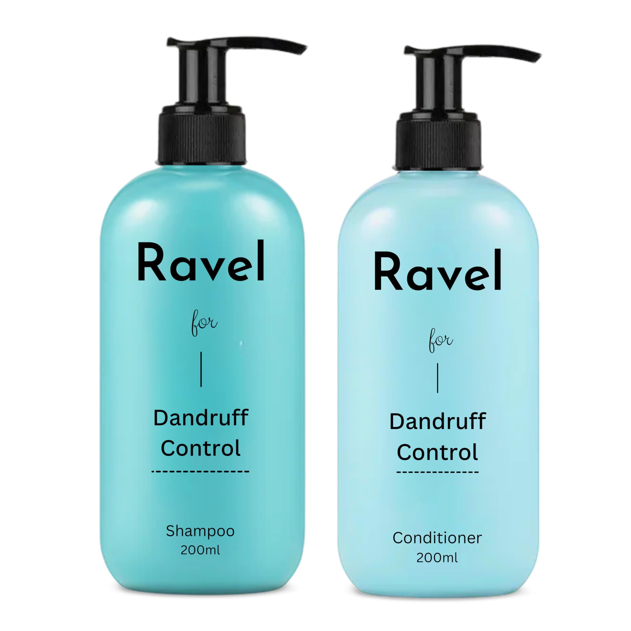 Ravel Anti-Dandruff Shampoo and Conditioner Set (2 x 200ml) - Flake Control, Scalp Soothing Treatment for Men & Women - Itch Relief & Dandruff Prevention for All Hair Types - Perfect for Daily Hair Care & Sensitive Scalp Maintenance