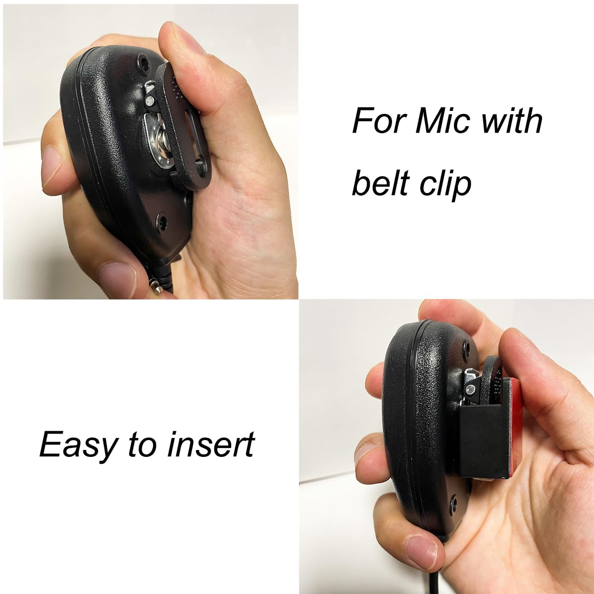 4 Pack Walkie Talkie Belt Clip Holder with Adhesive Backing - Compatible with Baofeng UV-5R, Quansheng UV-K5, Motorola, Kenwood, BJT10 - Secure Radio & Microphone Mount for Outdoor Adventures, Construction Sites & Emergency Communication