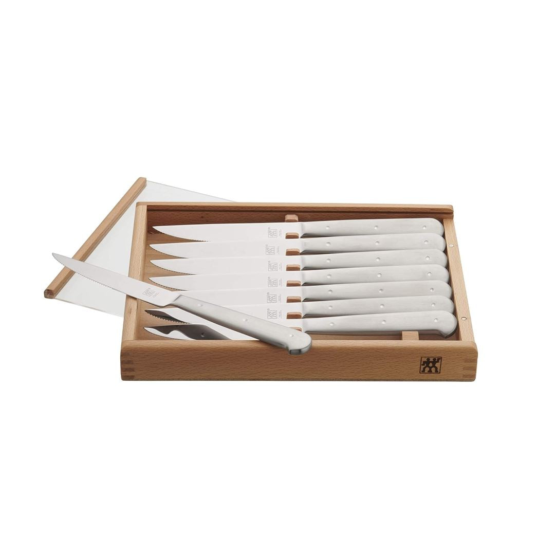 ZWILLING Porterhouse 4.5-Inch Steak Knife Set of 8 - Premium German Stainless Steel Cutlery for Steak Lovers - Perfect for Fine Dining, BBQ Parties & Home Kitchen Use