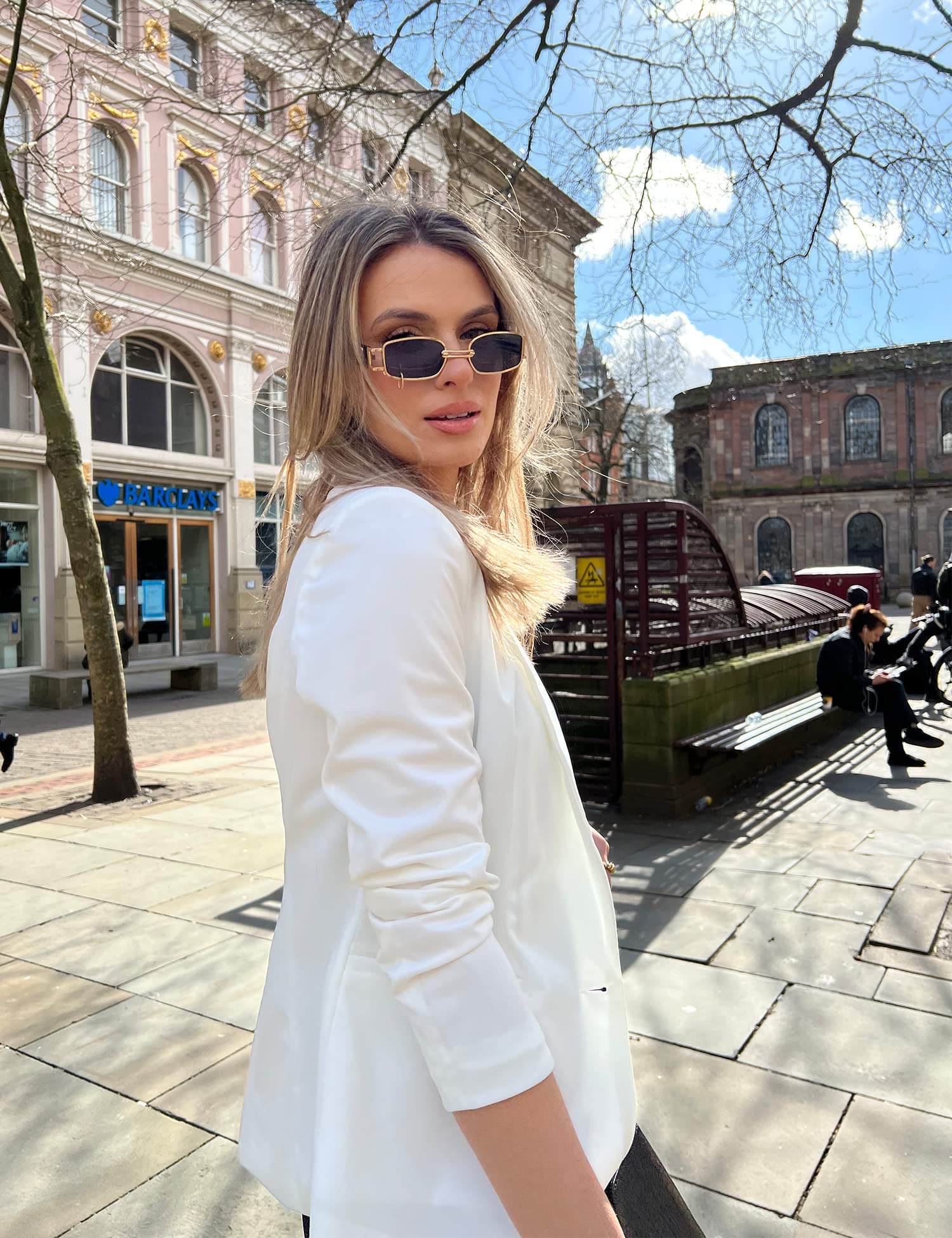 Women's One Button Boyfriend Blazer for Work & Casual Outfits - Office & Date Night