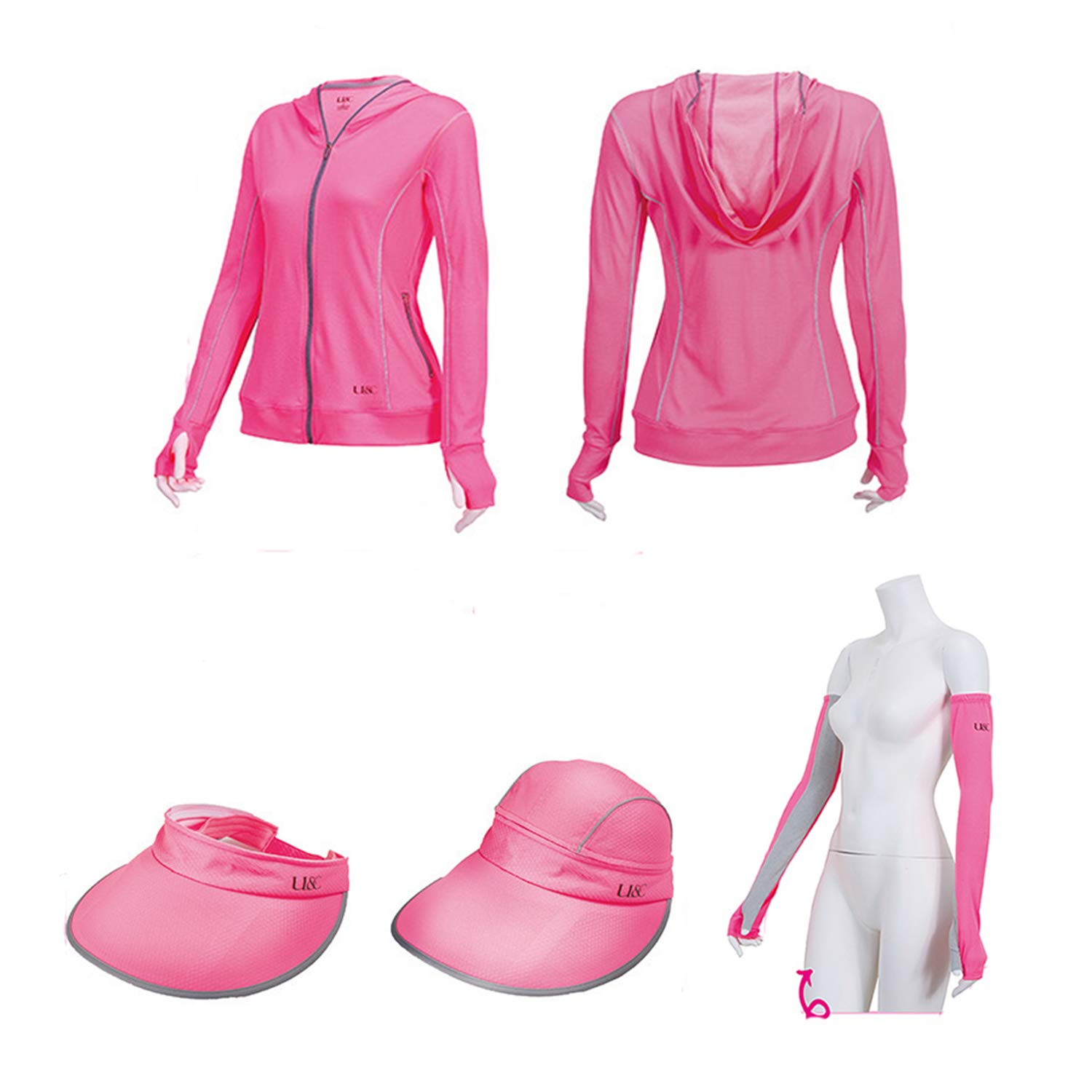U&C Sun Protection 3-Piece Set - Pink XL Size, Whitening Sunscreen, UV Defense, Taiwan Direct Shipping | Perfect for Beach, Pool & Outdoor Activities