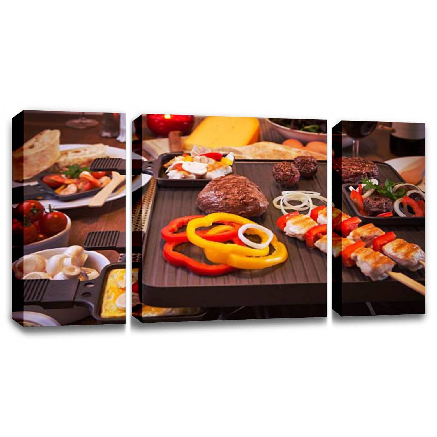BSPWIRFNZPL Raclette Table Top Grill - Dutch 'Gourmetten' Style - Modern Canvas Wall Art for Home, Office, Living Room & Bedroom Decor - Perfect for Dinner Parties & Cozy Gatherings