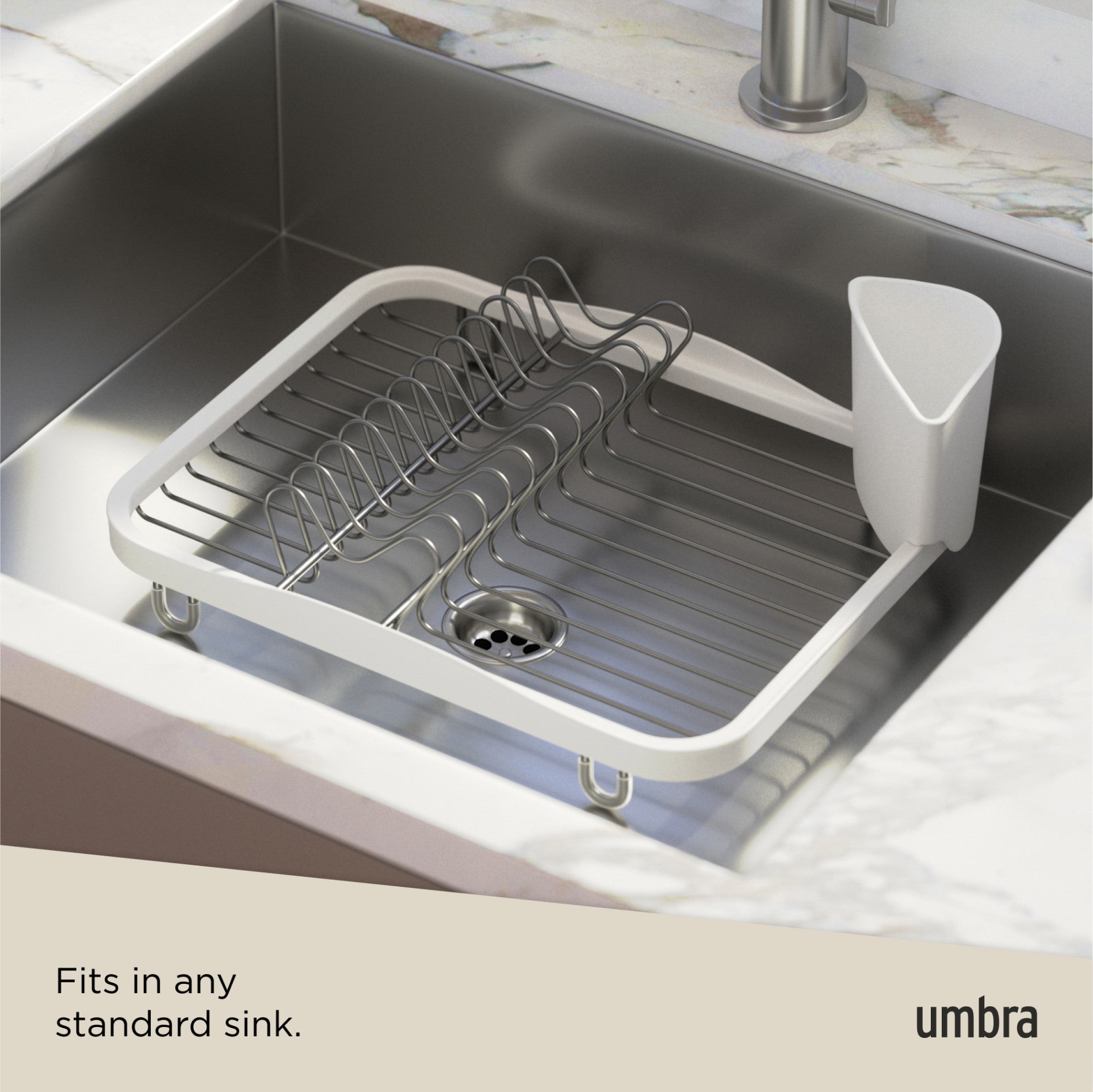 Stainless Steel Dish Drying Rack for Kitchen Countertop - Space Saving Sink Organizer for Dishes, Cups & Utensils - Perfect for Small Apartments & RVs