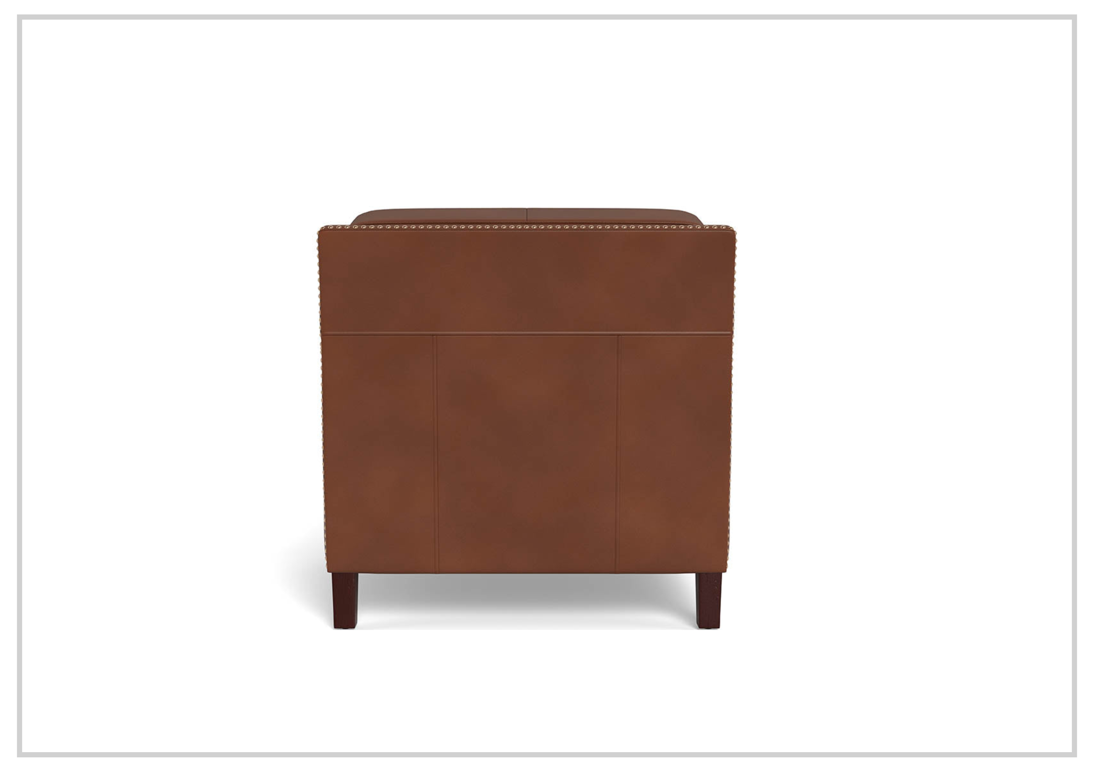 Premium Brown Leather Armchair with Nailhead Trim - Hydeline Camano Collection - Luxurious Home Office & Living Room Seating