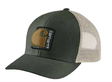 Canvas Mesh Back C Patch Cap - Forestry Green - Breathable & Lightweight Baseball Hat for Outdoor Activities, Hiking, and Casual Wear