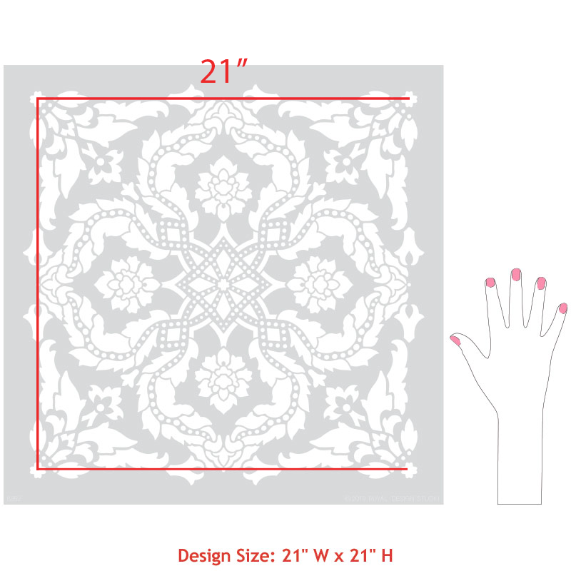 Santiago Tile Stencil - Reusable DIY Floor & Wall Tile Painting Template for Home Decor, Bathroom, Kitchen Backsplash - Perfect for Mosaic, Geometric & Moroccan Patterns