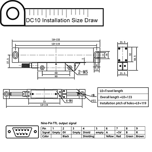 3-Piece Linear Glass Scale DRO Kit for Milling Machine (170-1020mm) with 3-Axis Digital Readout Display Counter - Precision Measurement for Metalworking & CNC Machining