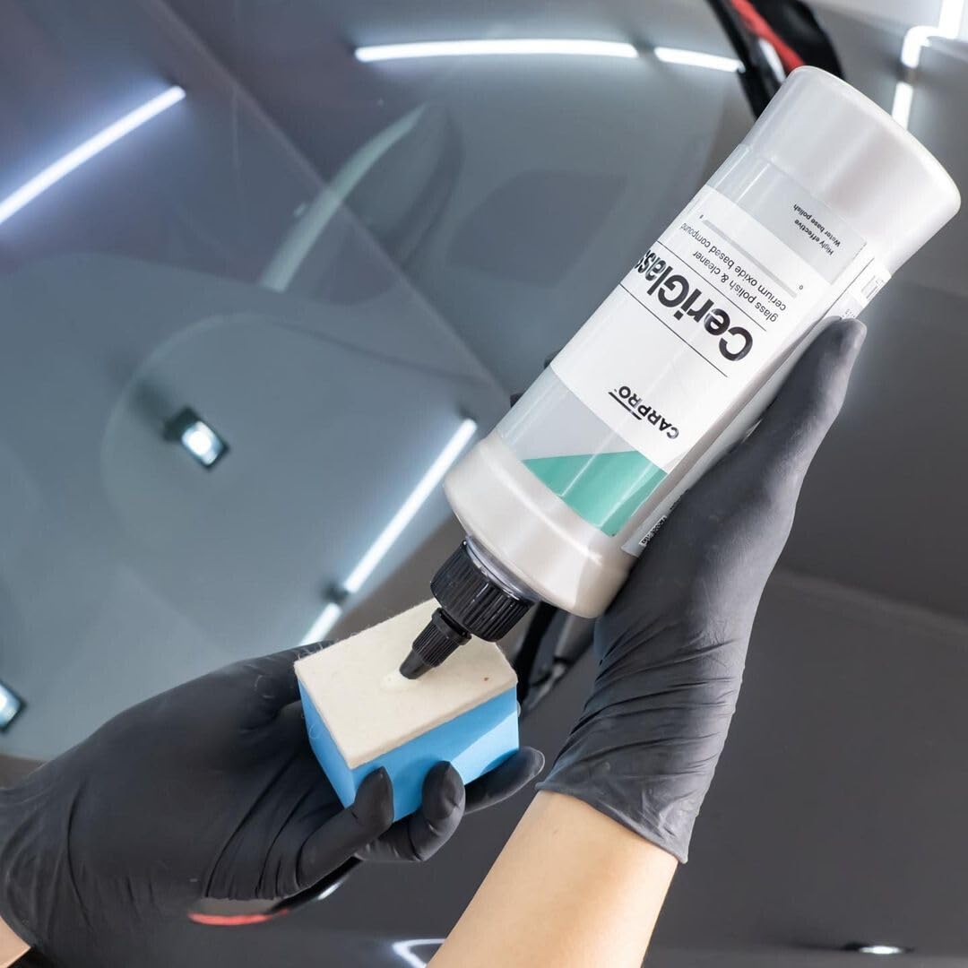 CARPRO CeriGlass Glass Polish & Cleaner Compound - 500ml (17oz) | Professional Auto & Home Glass Restoration | Removes Scratches, Water Spots & Oxidation for Crystal Clear Windows & Mirrors