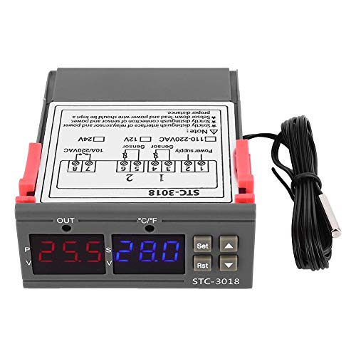 STC-3018 Digital LED Temperature Controller Thermostat - 24V NTC Sensor for Precise Temp & Humidity Control | Perfect for Home Brewing, Aquariums & HVAC Systems