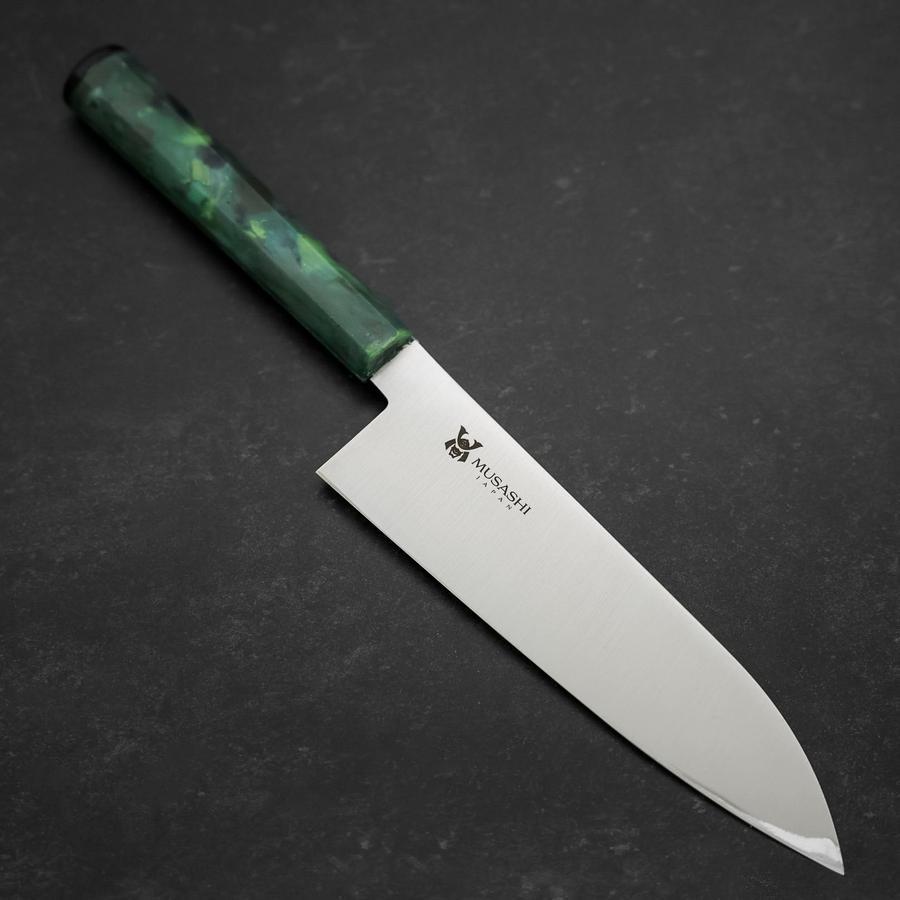 Premium Santoku Knife 180mm - AUS 8 Stainless Steel Blade with Polished Ocean Green Handle - Perfect for Sushi, Vegetables & Meat Cutting - Professional Japanese Kitchen Knife for Home Chefs