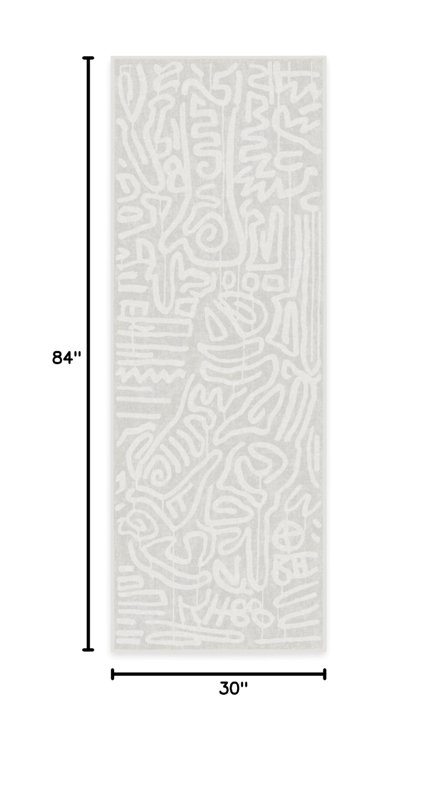 Ruggable x Keith Haring Washable 2x7 Runner Rug - Freestyle Pearl | Non-Slip Premium Area Rug for Hallway, Kitchen, Entryway, Living Room, Bedroom & Office | Perfect for High-Traffic Areas & Pet-Friendly Homes