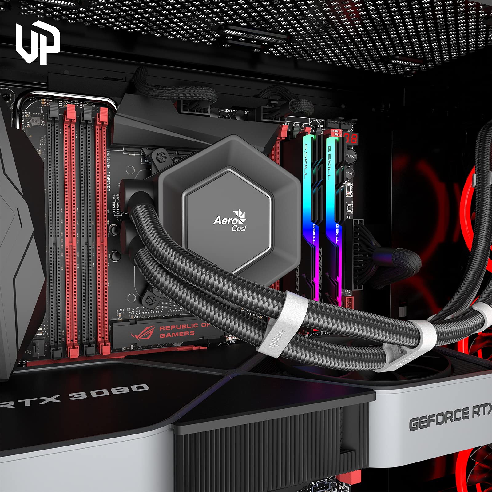 upHere 8-Piece CPU Liquid Cooler Tube Comb Set - 4x 11mm & 4x 13mm Tube Organizers - White (CM408) | Perfect for Custom PC Water Cooling Builds and Cable Management