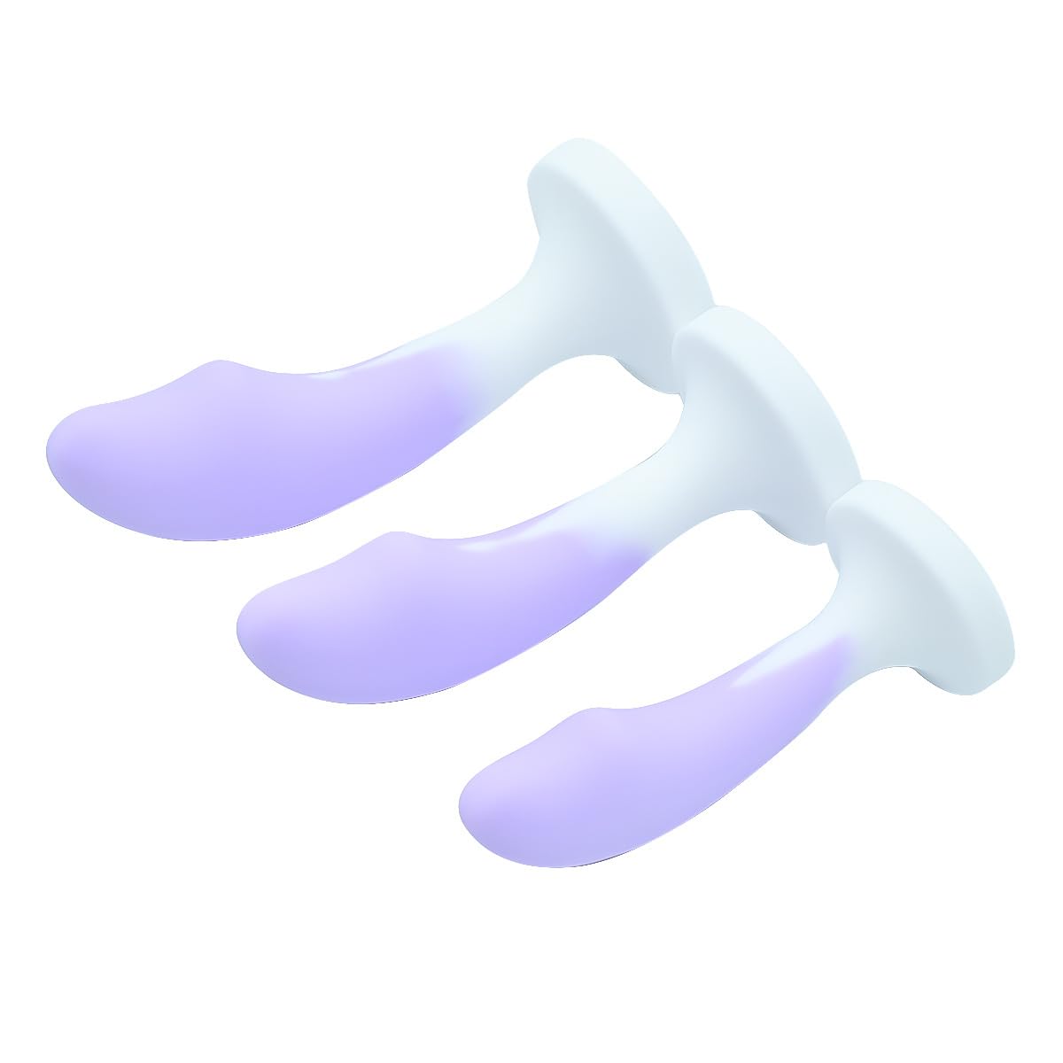 Premium 3-Piece Silicone Anal Training Kit with Jewelry Base - Beginner-Friendly Butt Plugs for G-Spot Stimulation | Couples Adult Sex Toys & Games (Purple) | Perfect for Solo Play, Partner Exploration & Spicing Up Intimate Moments