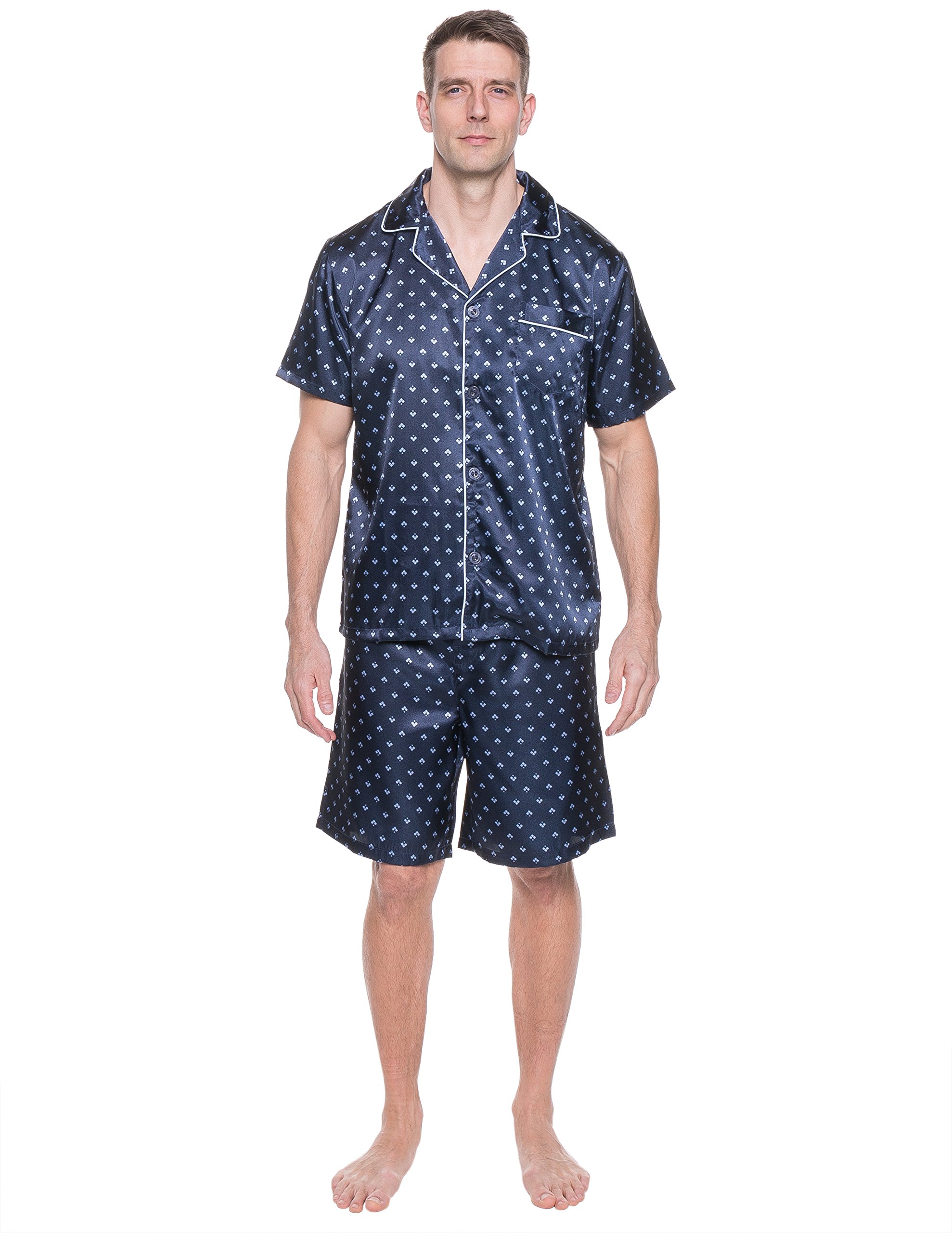 Premium Men's Satin Pajama Set - Twin Boat Print Sleepwear for Comfortable Nights | Lounge & Sleepwear for Home Relaxation