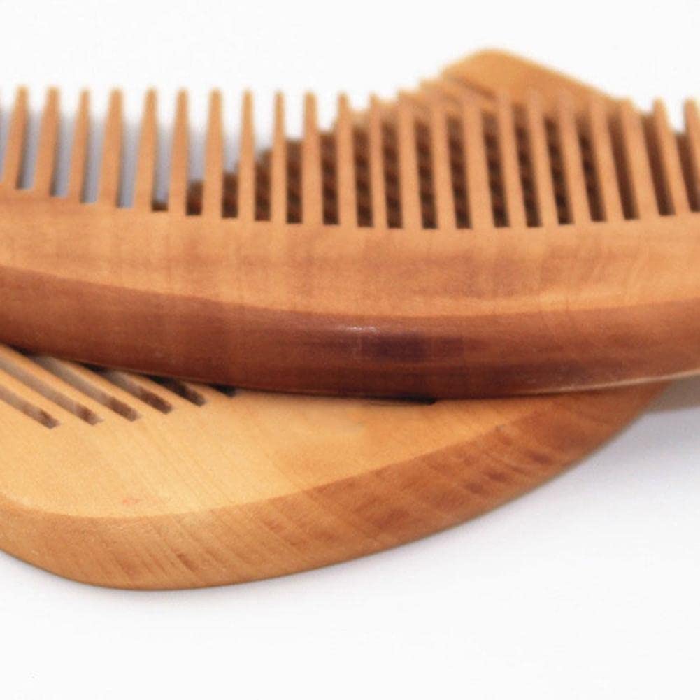 1 Pcs Natural Walnut Wood Comb - Thickened Soft Tooth Anti-Static Hair Comb for Men & Women - Gentle Scalp Massage, Beard Care & Hair Styling - Perfect for Daily Use, Travel & Salon Styling