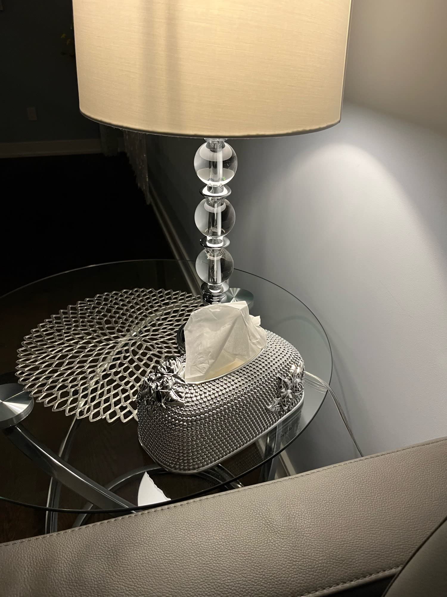 Victorian Style Silver Plastic Tissue Box Cover - Elegant Rectangular Napkin Holder for Bathroom, Bedroom, Living Room & Office Decor | Perfect for Home, Hotel and Wedding Decorations