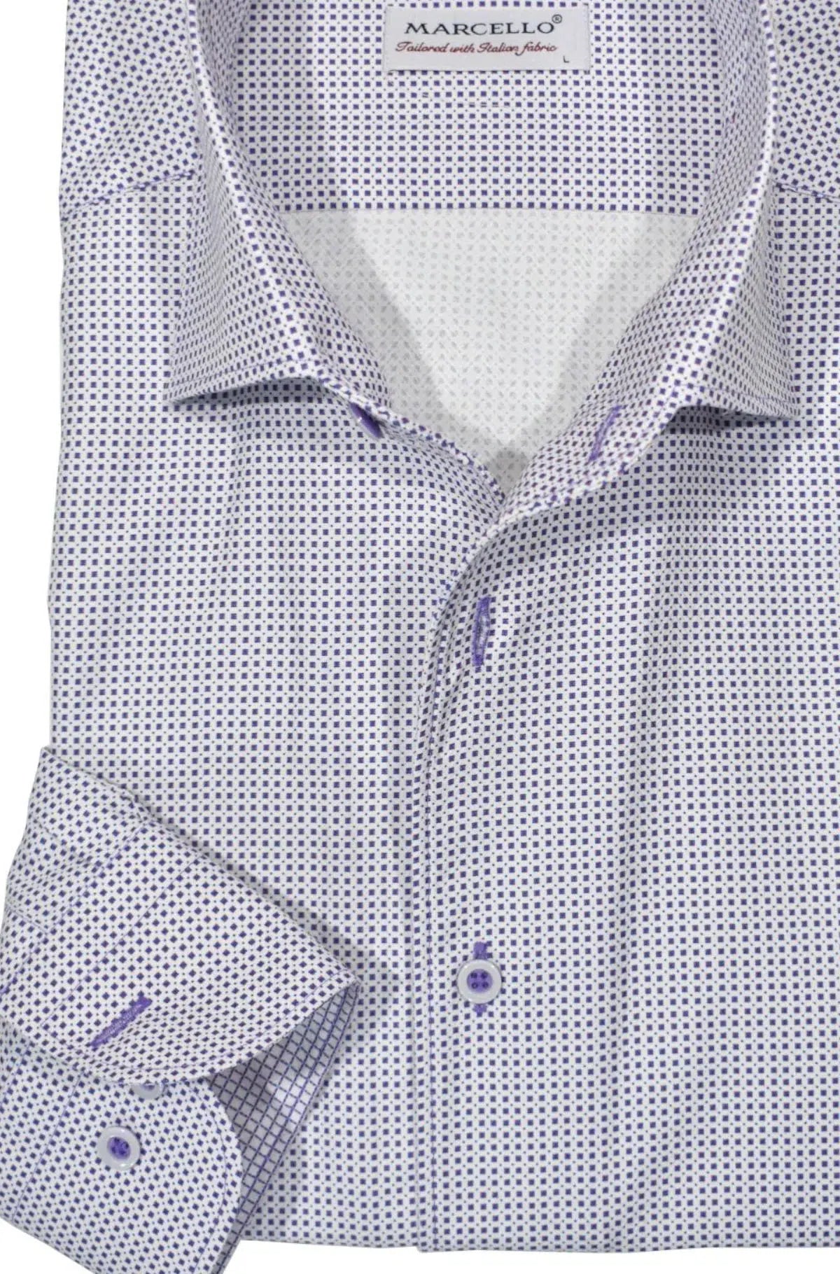 CMW727R Men's Cuadra Purple Casual Cotton Shirt - Stylish & Comfortable for Everyday Wear, Office & Outings