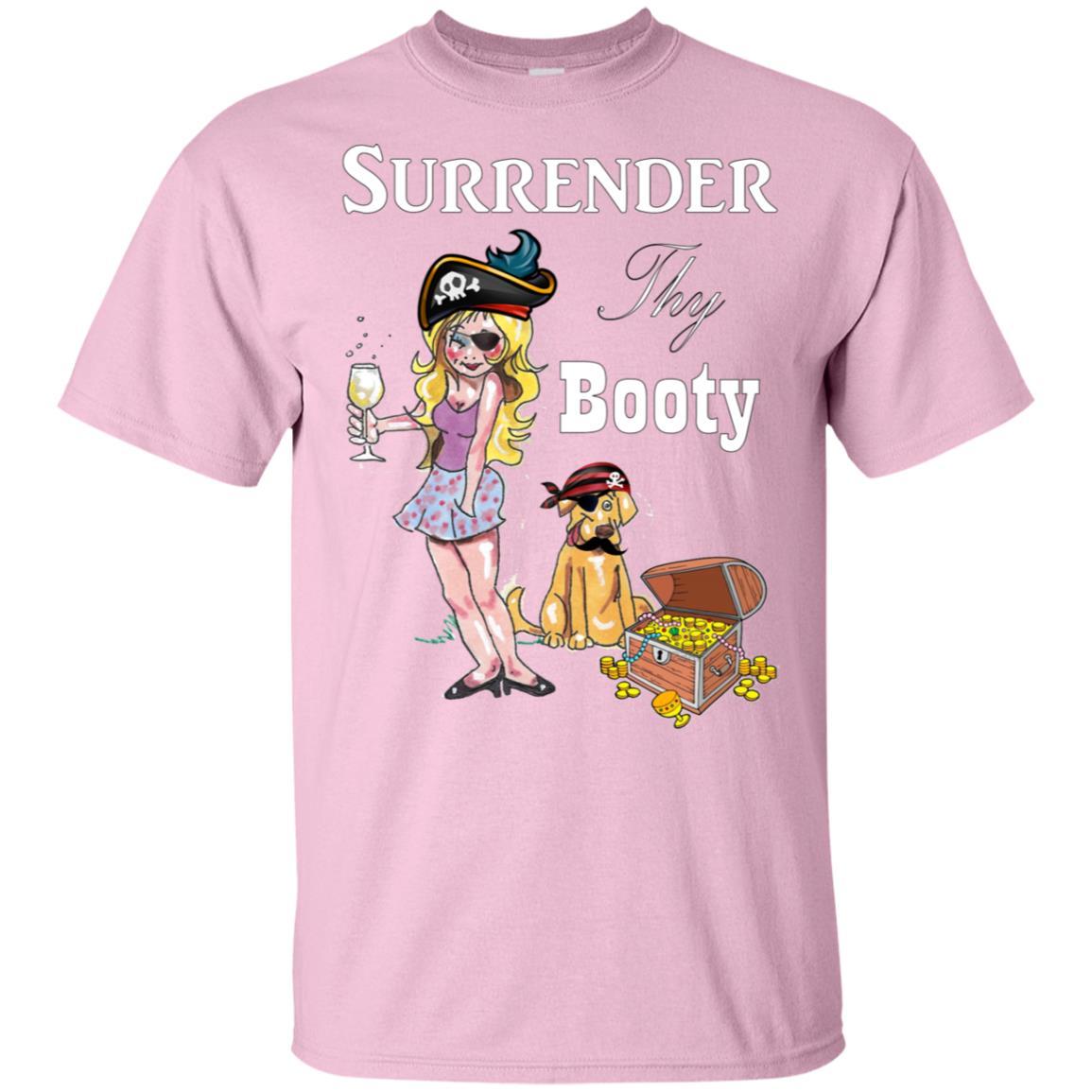 WineyBitches.Co Surrender Thy Booty Ultra Soft Cotton T-Shirt for Women - Comfortable Casual Wear for Parties, Outings & Everyday Fashion