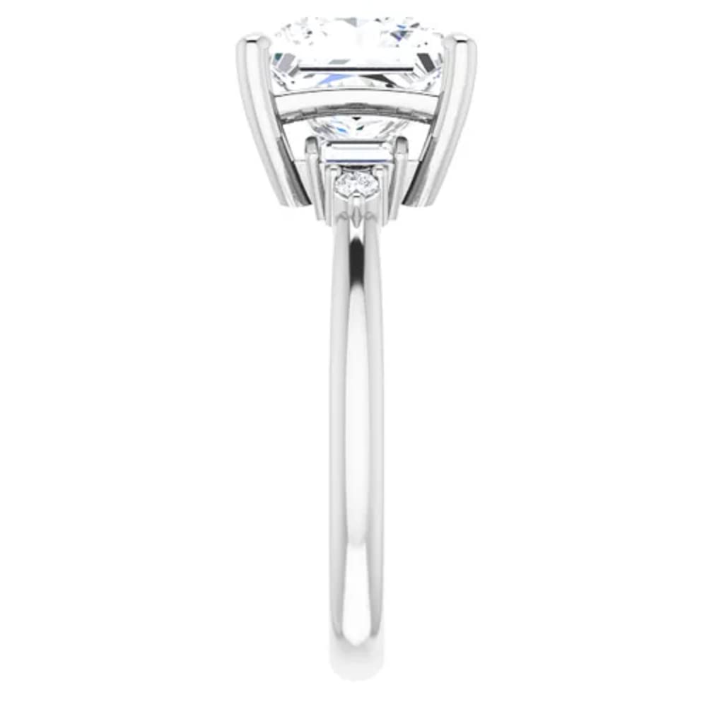 3 CT Princess Cut Colorless Moissanite Engagement Ring for Women - Sterling Silver/Solid Gold Wedding Band Set - 4-Prong Solitaire Bridal Ring - Perfect for Proposals, Anniversaries & Special Occasions