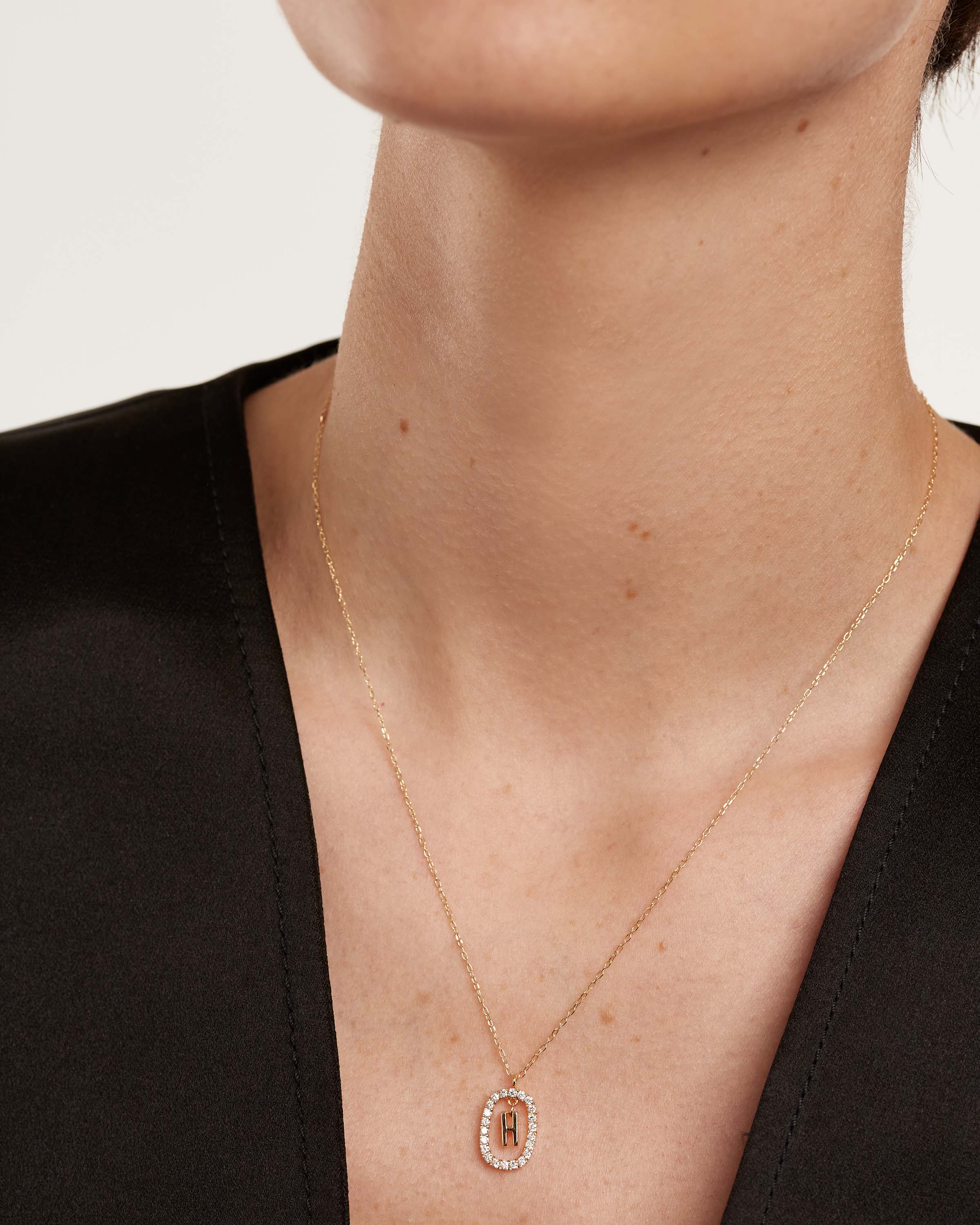 14K Gold Letter H Initial Necklace with Diamonds - Elegant Personalized Jewelry for Women, Perfect for Gifts, Birthdays & Everyday Wear