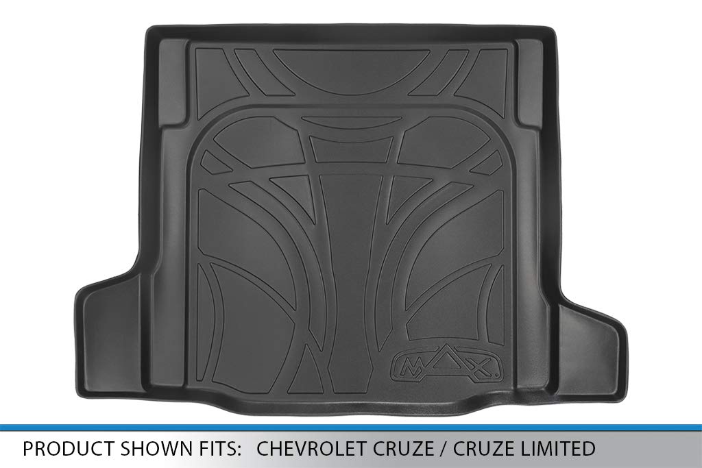 MAXLINER All Weather Cargo Liner Floor Mat - Heavy Duty Black Custom Fit for 2011-2015 Chevrolet Cruze & 2016 Cruze Limited | Waterproof & Durable Protection for Trunk, Pets, Mud, Snow | Perfect for Road Trips & Outdoor Adventures