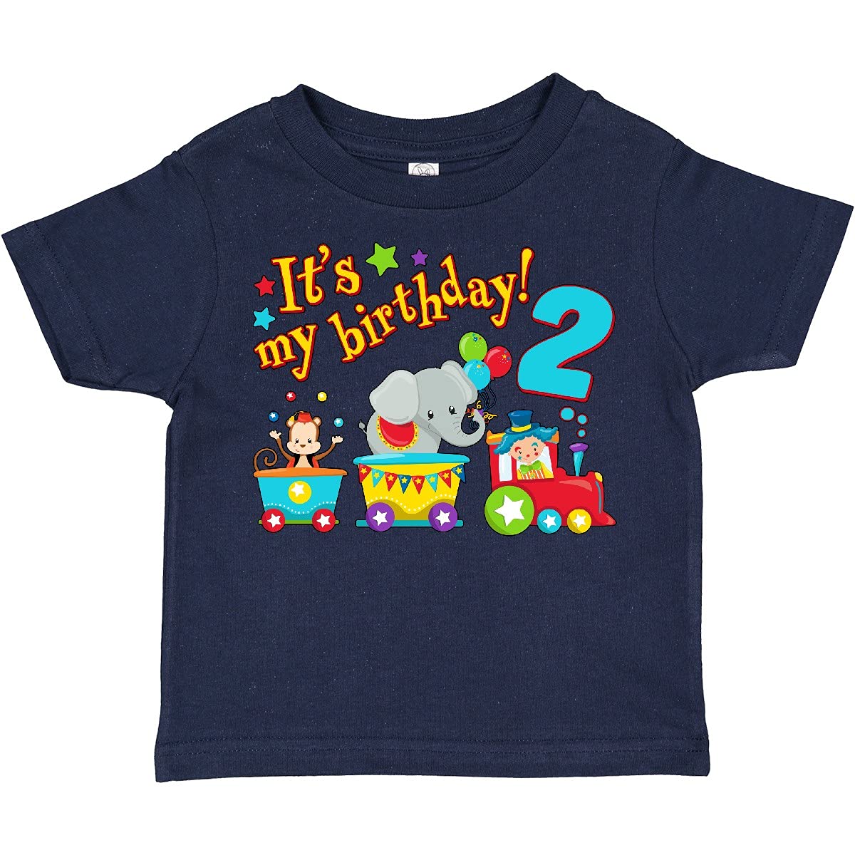 Inktastic 'It's My Birthday' Circus Train 2nd Birthday Toddler T-Shirt - Fun Birthday Outfit for Toddler Boys & Girls