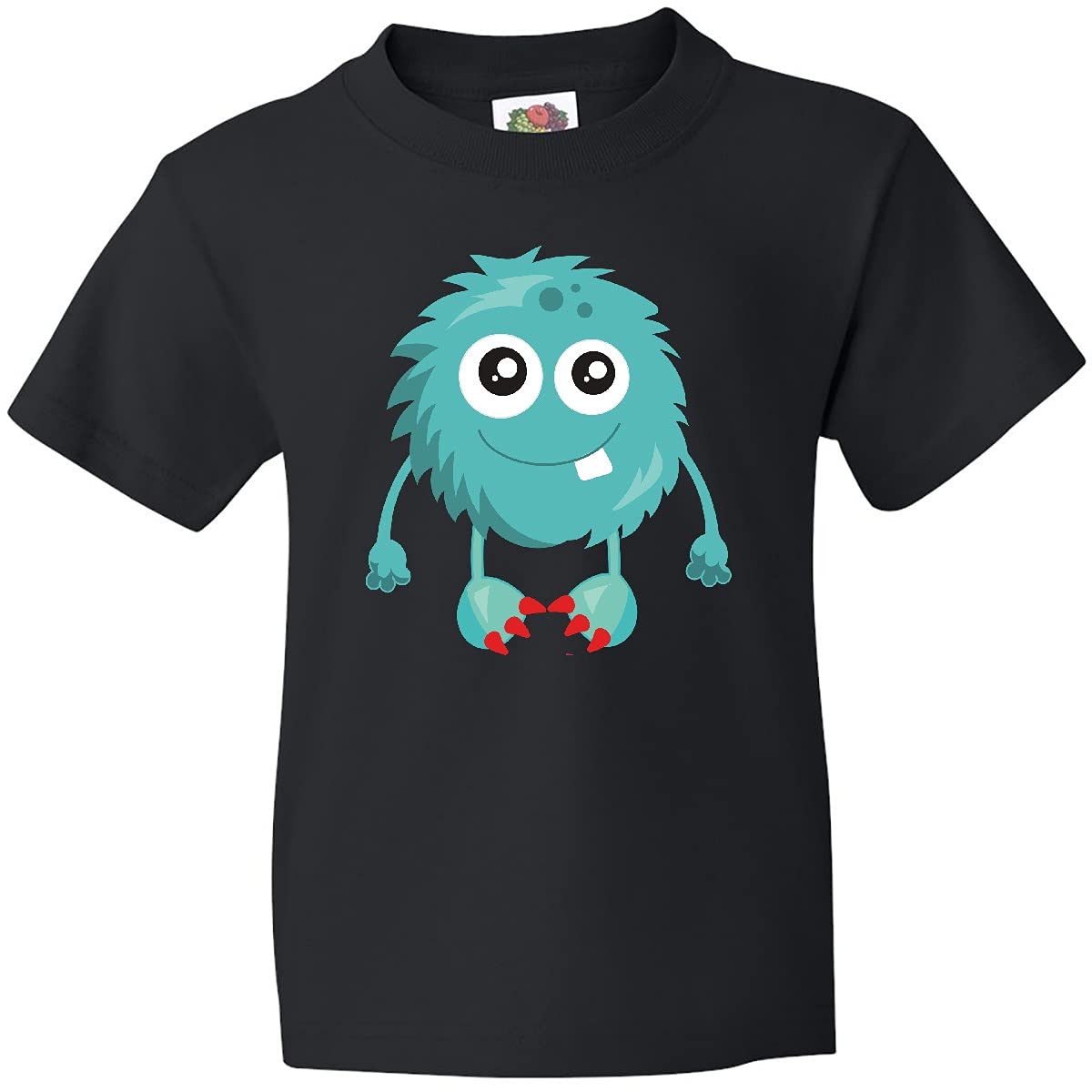Inktastic Furry Monster T-Shirt - Blue Cute Monster Graphic Tee for Kids & Youth | Fun Casual Wear for School, Playdates & Family Outings