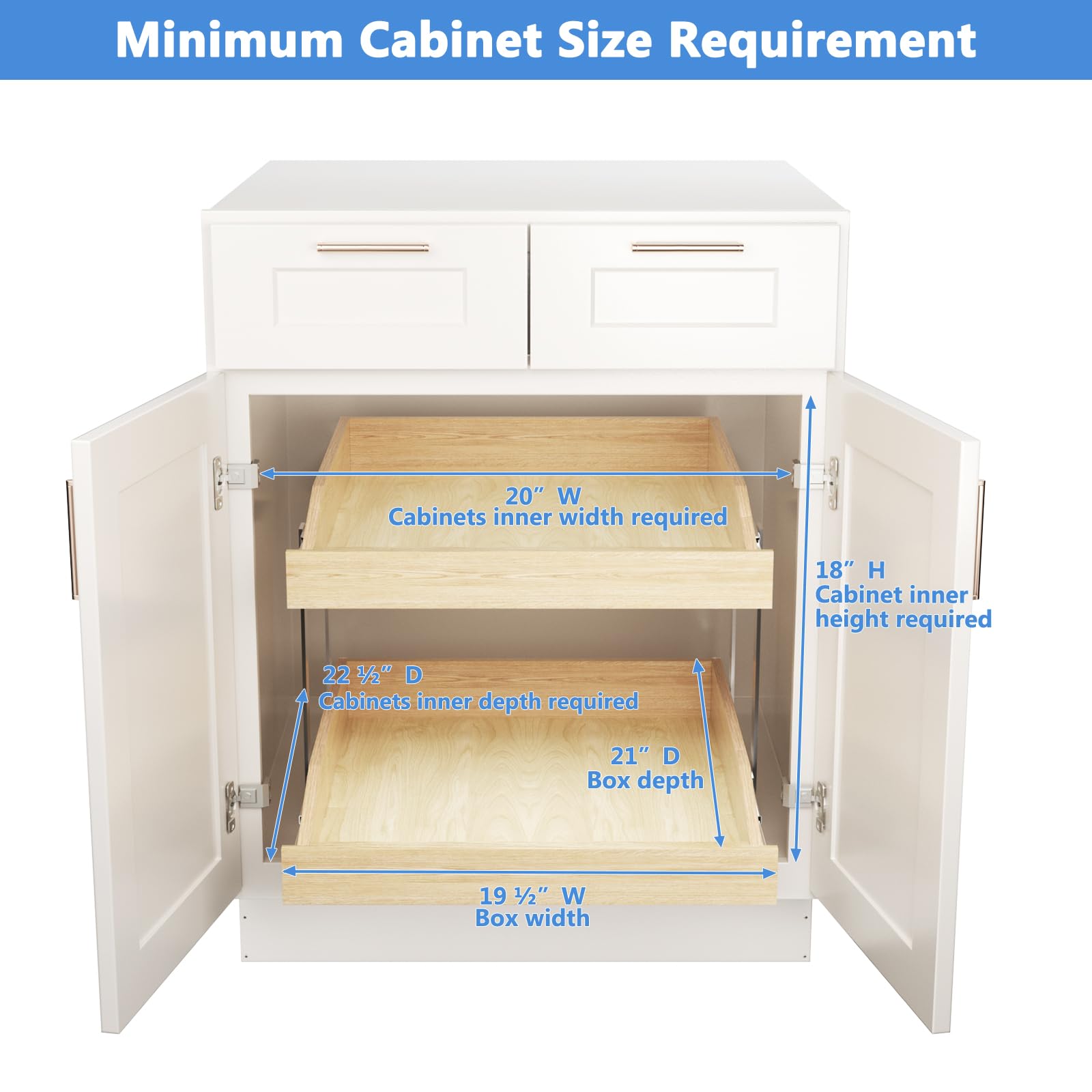 2-Tier Soft Close Pull-Out Cabinet Organizer 19.5