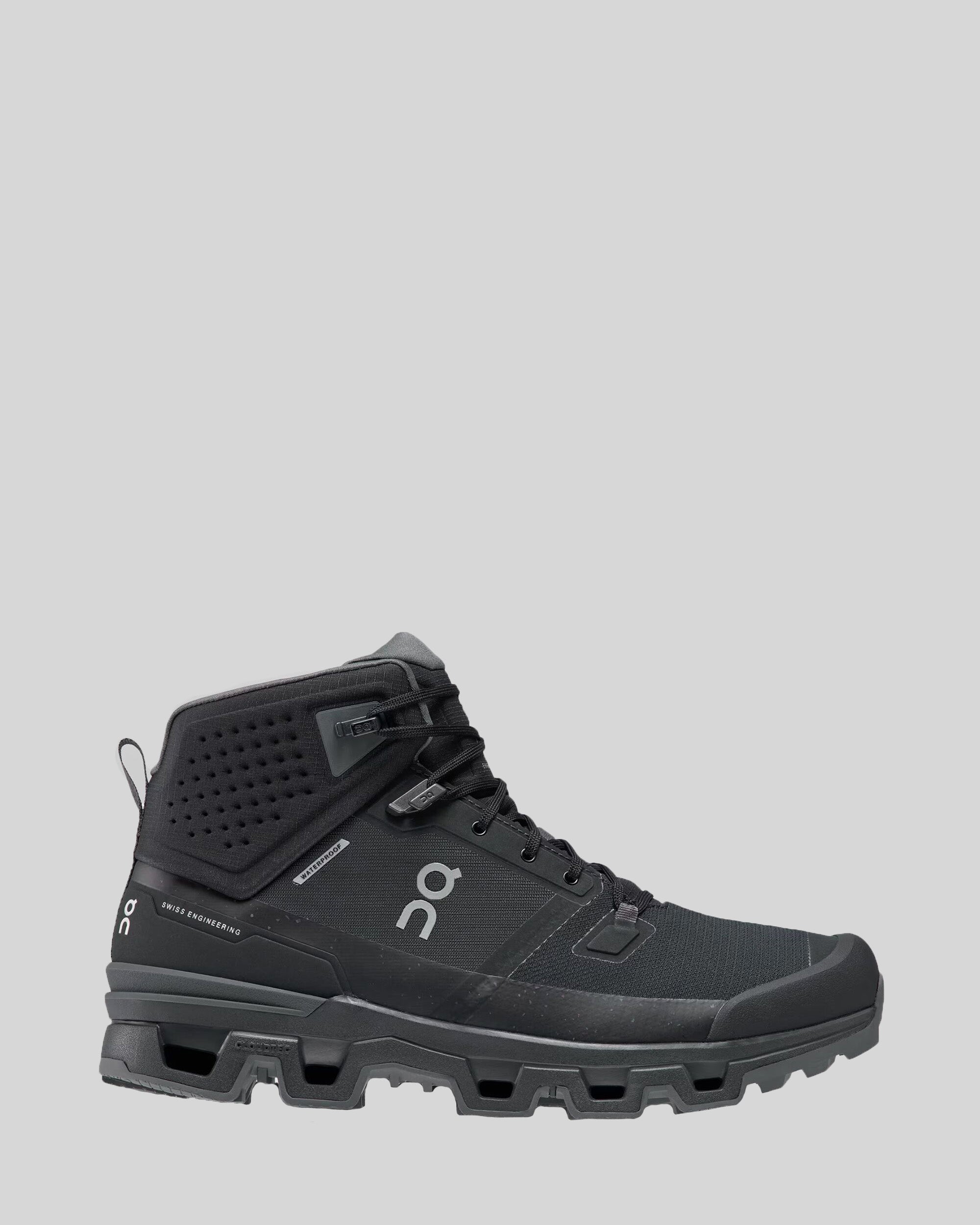 Men's On Cloudrock 2 Waterproof Hiking Boots - Black/Eclipse - Lightweight Trail Shoes for Outdoor Adventures & Mountain Trekking
