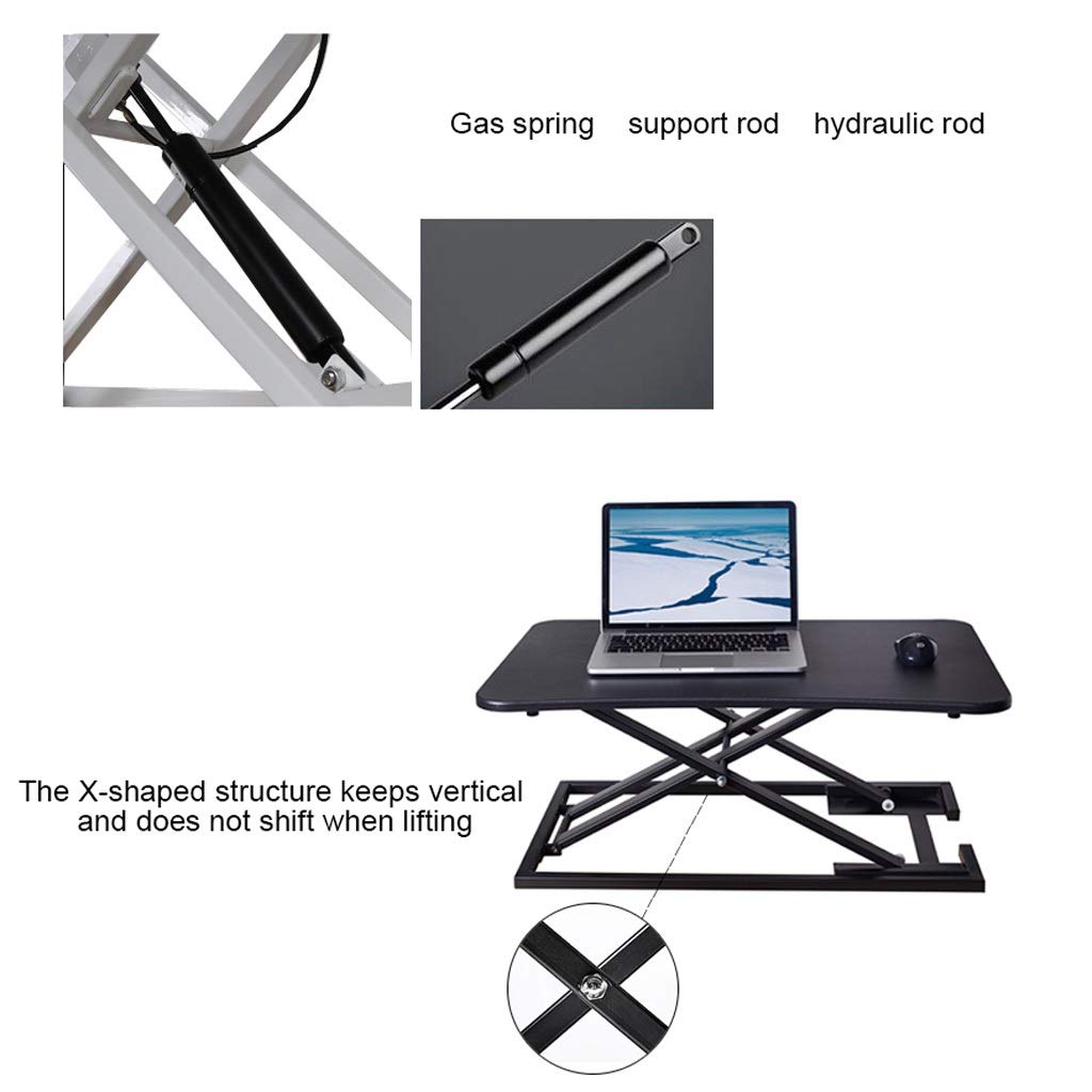 Height Adjustable Workstation Stand Desk Converter - 28.7 Inches Ergonomic Standing Desk Riser for Home & Office - Quick Setup in Seconds (Chrome Finish) - Perfect for Remote Work, Gaming, and Study Spaces