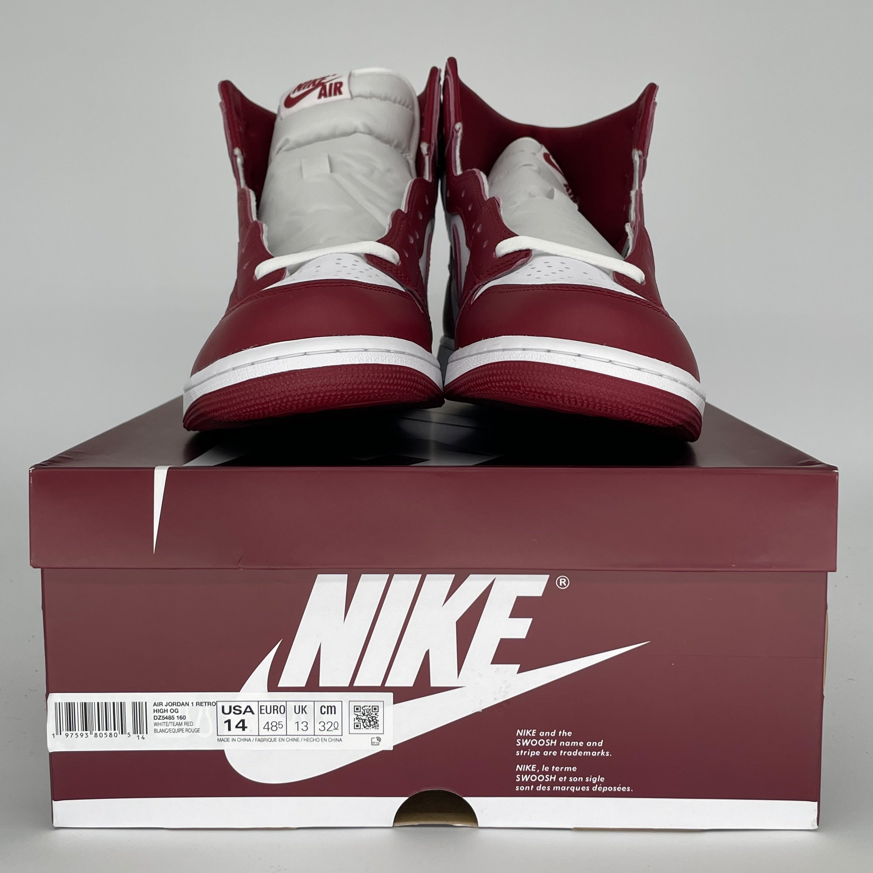 Authentic Air Jordan 1 Artisanal Team Red Basketball Shoes - Men's Size 14 (DZ5485-160) - Perfect for Streetwear Fashion & Sneaker Collectors