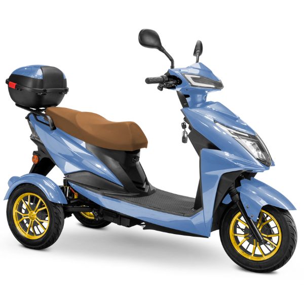 Premium Full-Size 3-Wheel Mobility Scooter for Adults - Lightweight & Foldable Electric Wheelchair with Comfortable Seat - Ideal for Shopping, Travel & Outdoor Activities