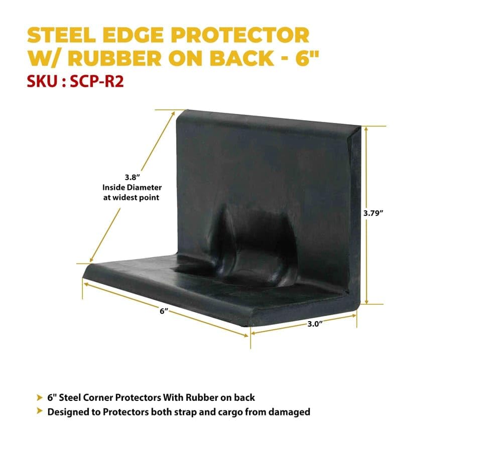 4-Pack Steel Edge Protectors with Rubber Coating - 6 Inch Heavy Duty Corner Guards for Furniture, Walls & Countertops - Prevent Scratches & Damage in Homes & Offices