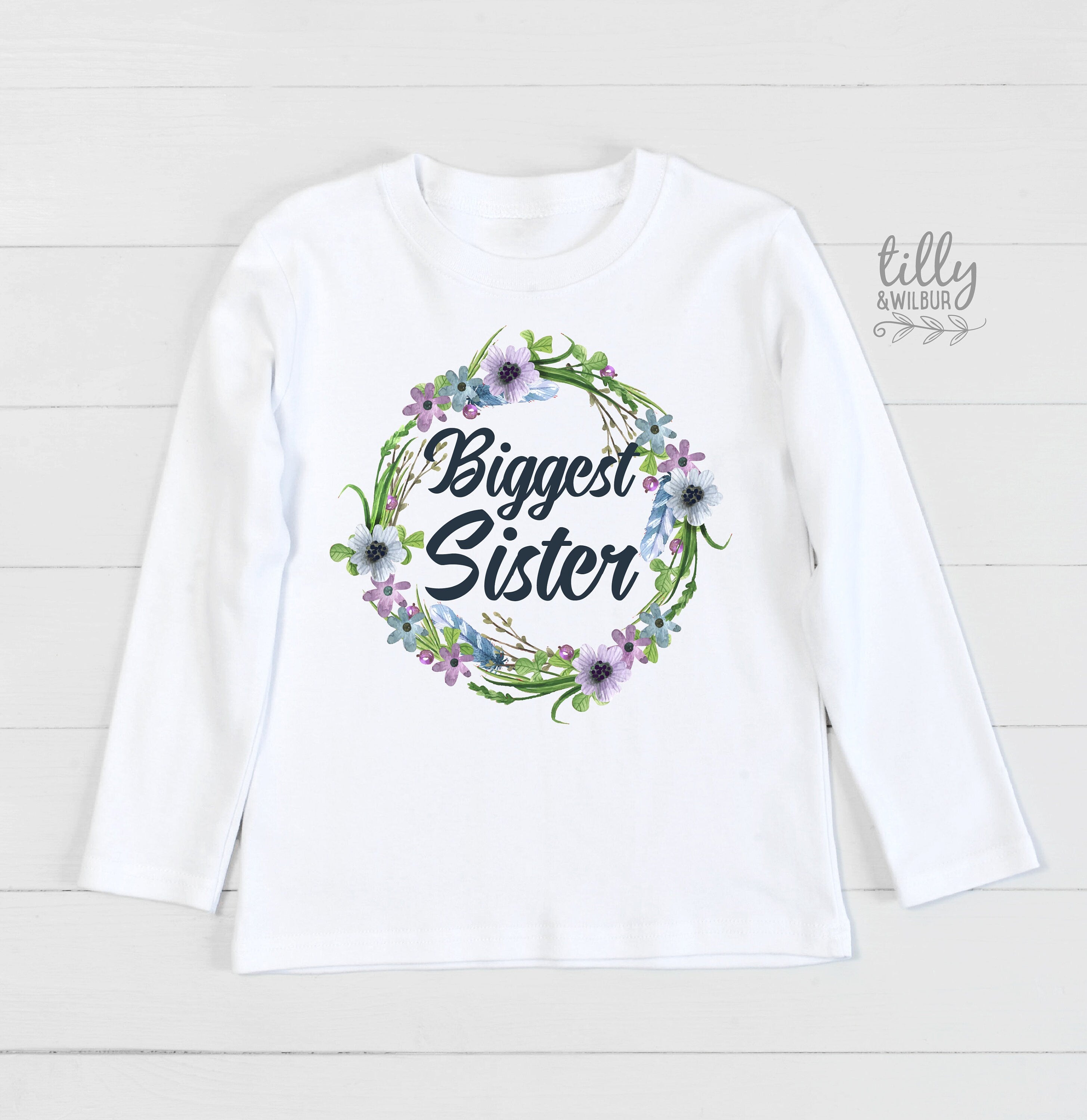 Biggest Sister T-Shirt - Funny Sibling Gift for Sisters, Cotton Crewneck Tee - Perfect for Family Reunions & Birthday Parties