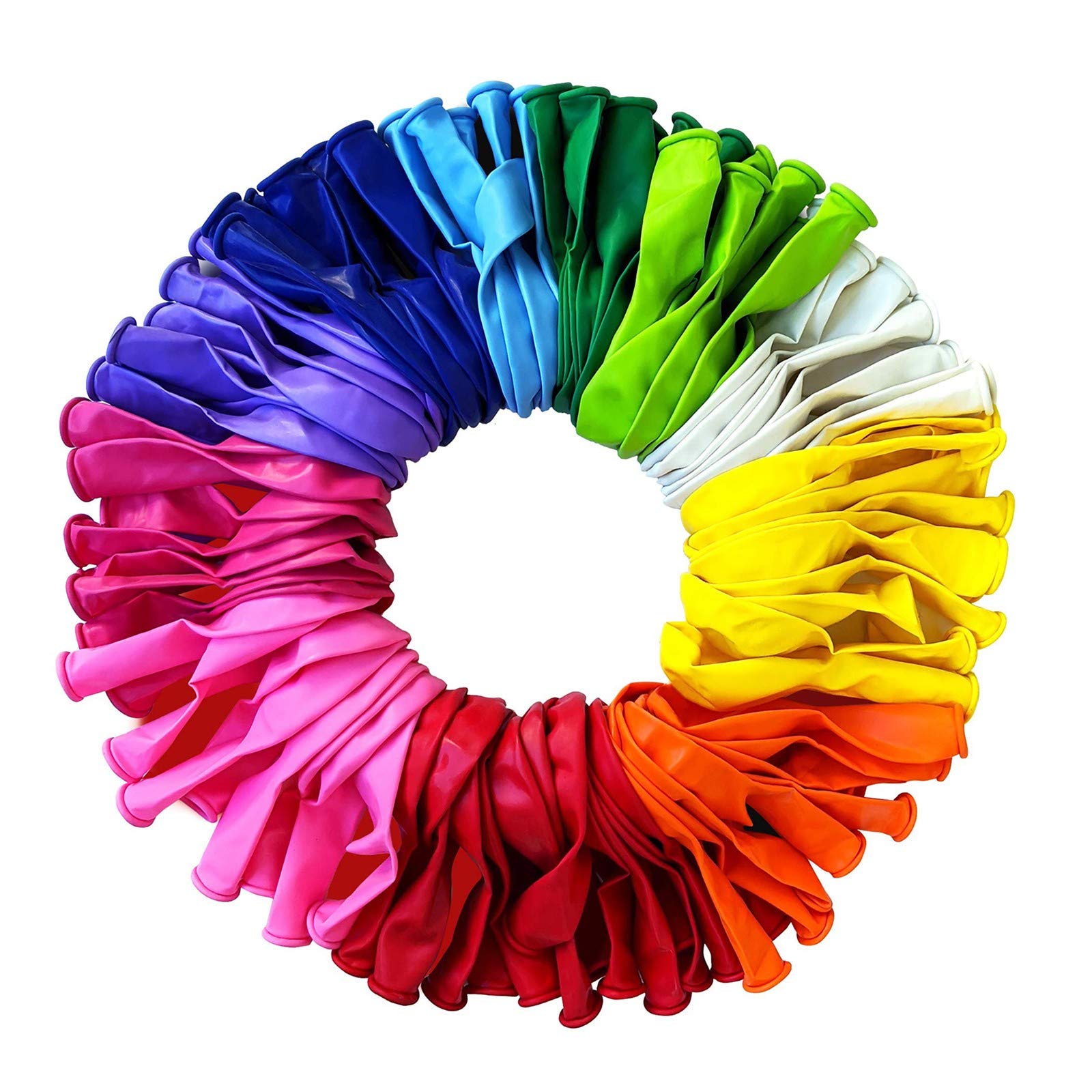 MILAX 100-Pack Natural Latex Balloons - Eco-Friendly, Non-Toxic, Assorted Colors (Black, Pink, Yellow, Green, Blue, Red, Orange, White, Purple, Lavender) - Perfect for Birthday Parties, Baby Showers, Weddings & Decorations