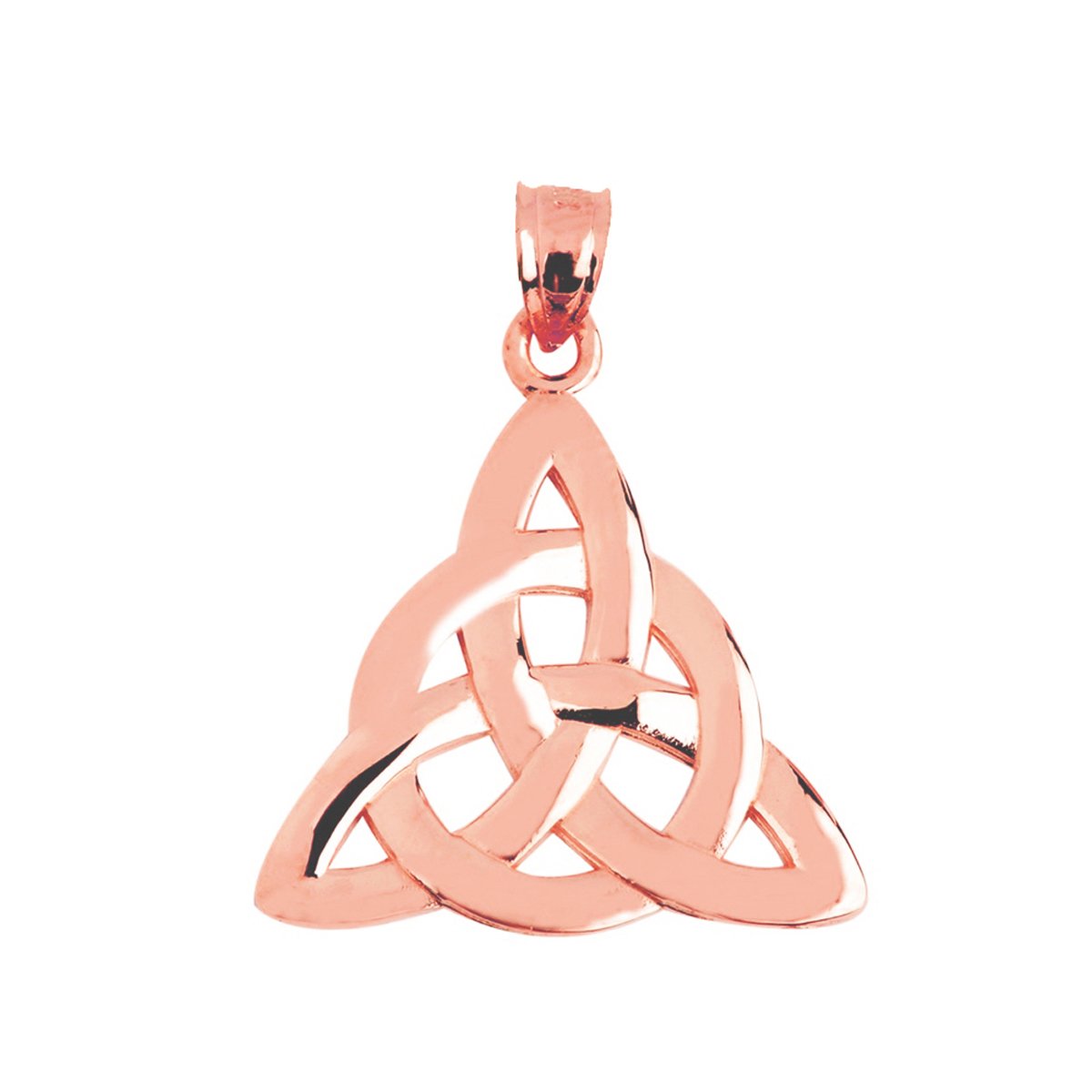 10K Rose Gold Celtic Trinity Knot Charm Pendant Necklace - Elegant Irish Jewelry Gift for Women, Perfect for Weddings, Anniversaries & Special Occasions