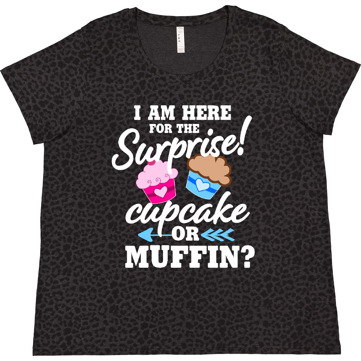 Inktastic Gender Reveal 'I Am Here for The Surprise' Women's Plus Size T-Shirt - Perfect for Baby Shower Parties & Pregnancy Announcements