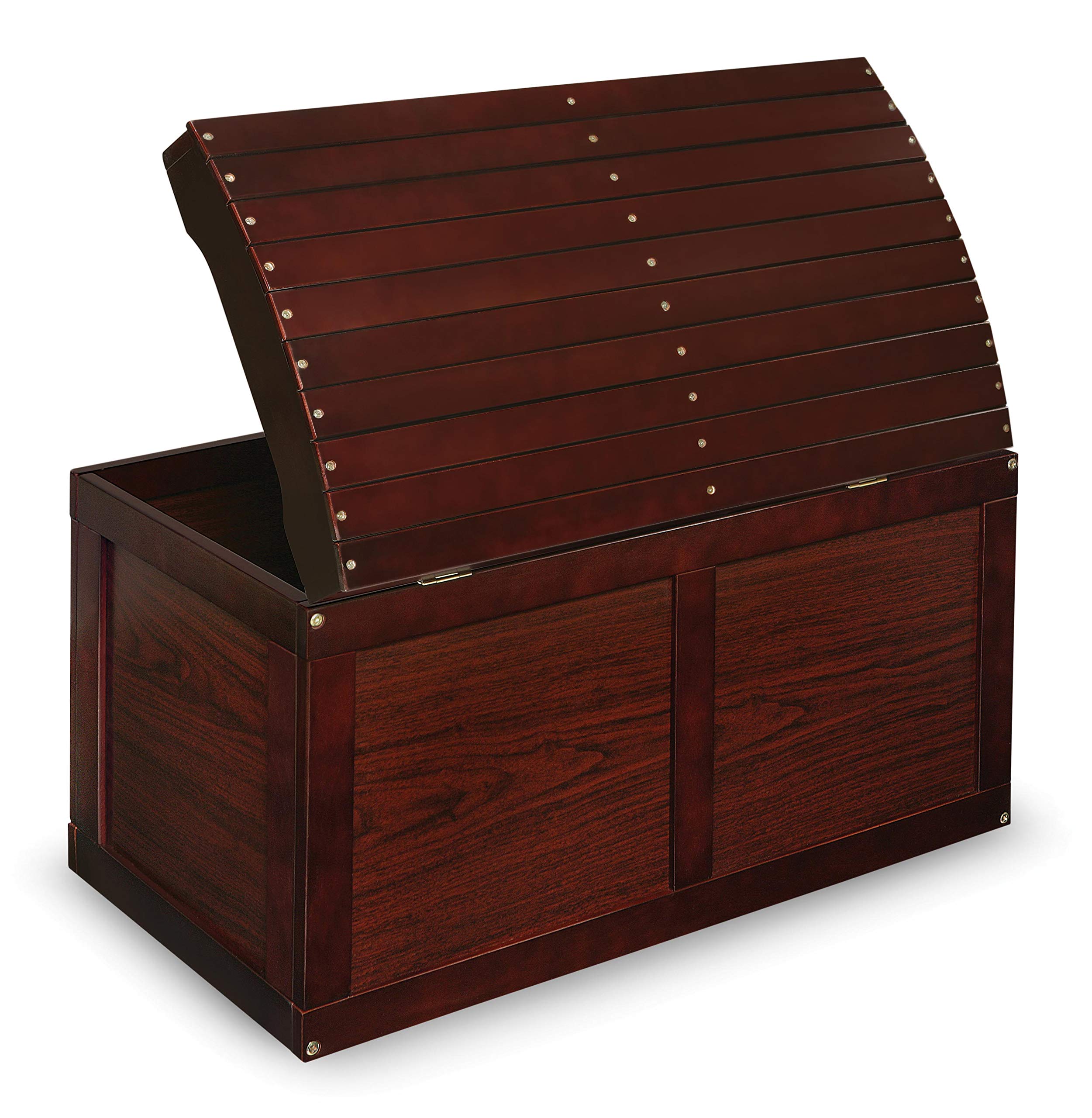 Badger Basket Kids Hardwood Toy Storage Chest with Safety Hinge - Natural Cherry Finish | Durable Wooden Toy Box for Nursery, Playroom & Bedroom Organization
