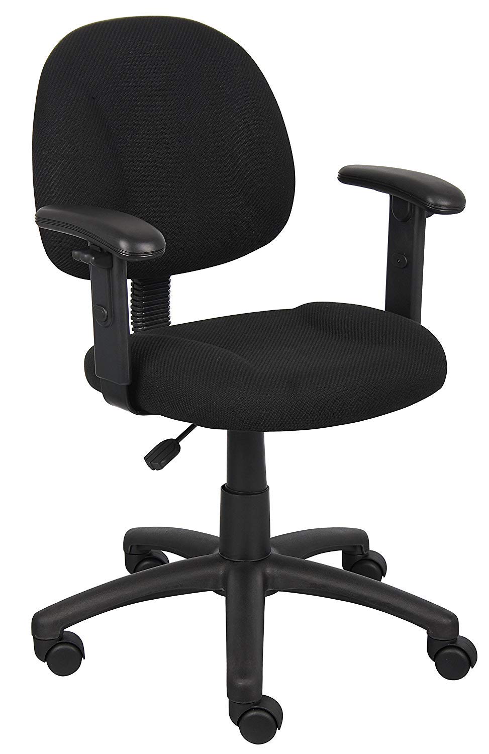 Premium OCC Fabric Deluxe Posture Task Chair - Adjustable T-Arms Ergonomic Office Chair for Computer Desk (Black) - Ideal for Home Office, Gaming & Workspace Comfort
