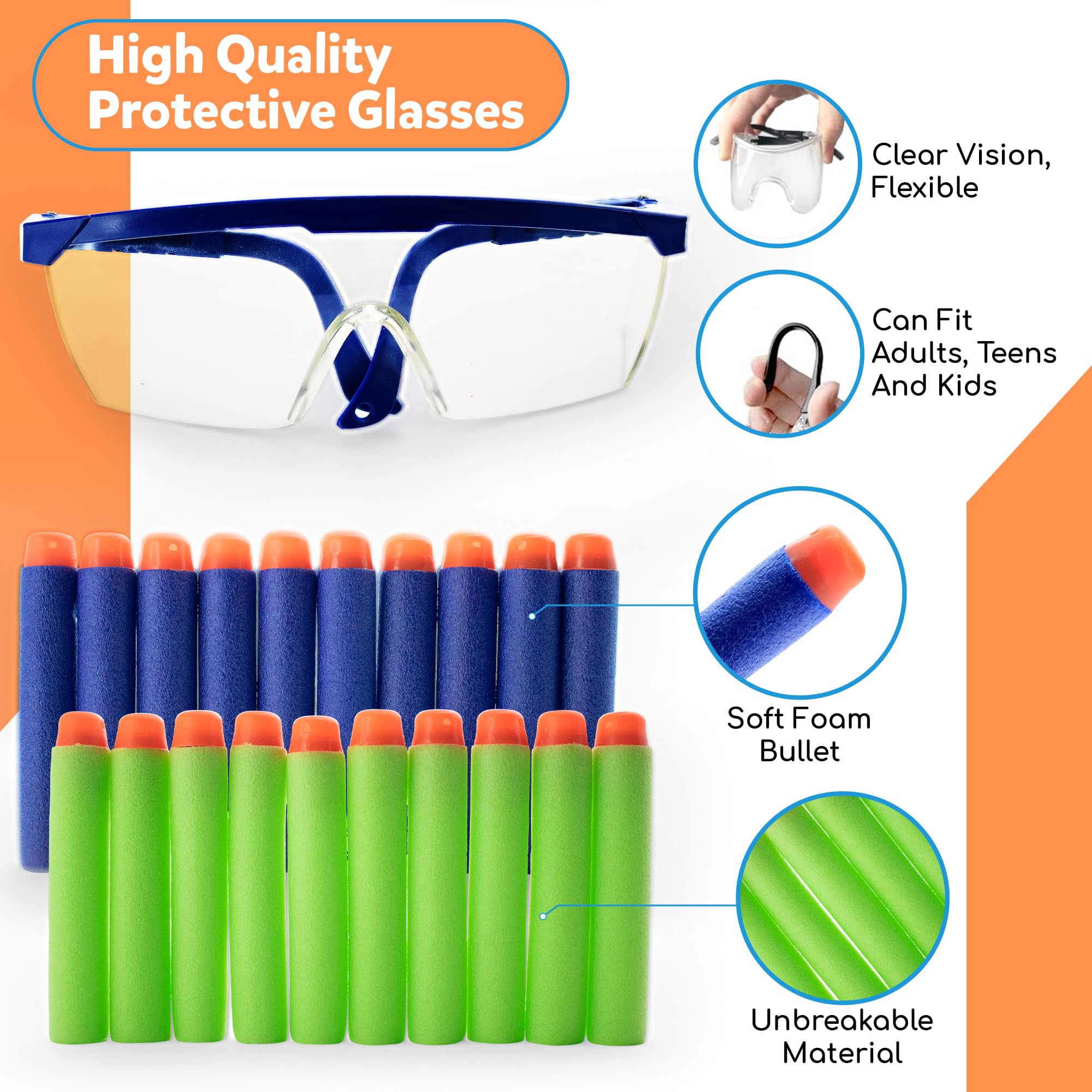 Nerf Party Accessories Bulk Pack - 10 Sets with Mini Toy Gun, Wrist Holder, Foam Darts & Safety Gear | Perfect for Nerf Birthday Parties, War Games & Kids Activities | Ages 5+ (Great for Birthday Favors, Team Battles & Outdoor Play)