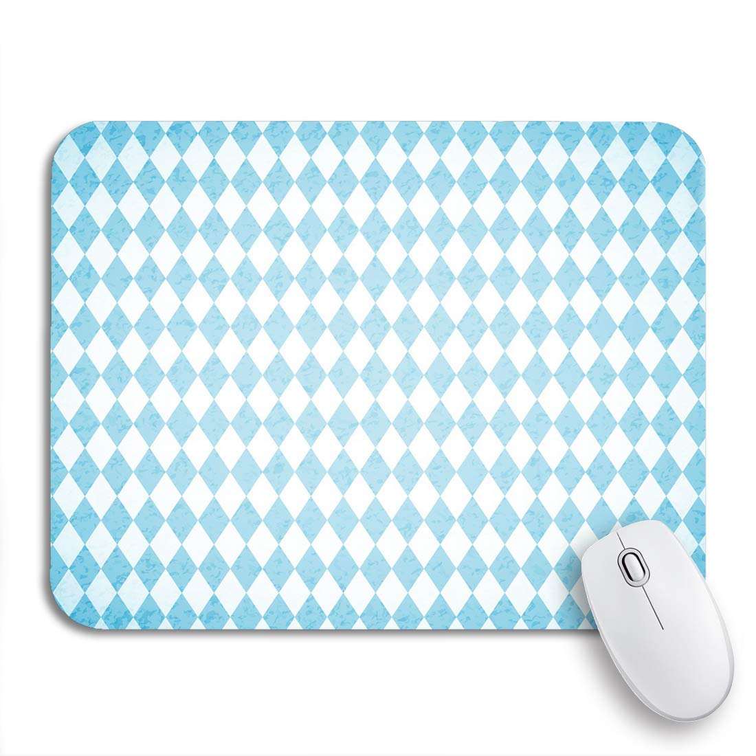 Adowyee Oktoberfest Gaming Mouse Pad - Blue Geometric Design, Non-Slip Rubber Base (9.5