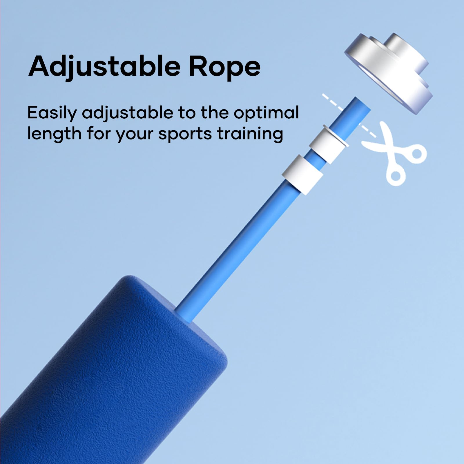 Adjustable Jump Rope with Ball Bearings - Tangle-Free High Speed Steel Cable for Men, Women & Kids - Foam Handles for Home Workouts & Fitness Training - Perfect for Cardio, Boxing, CrossFit & Weight Loss Exercises