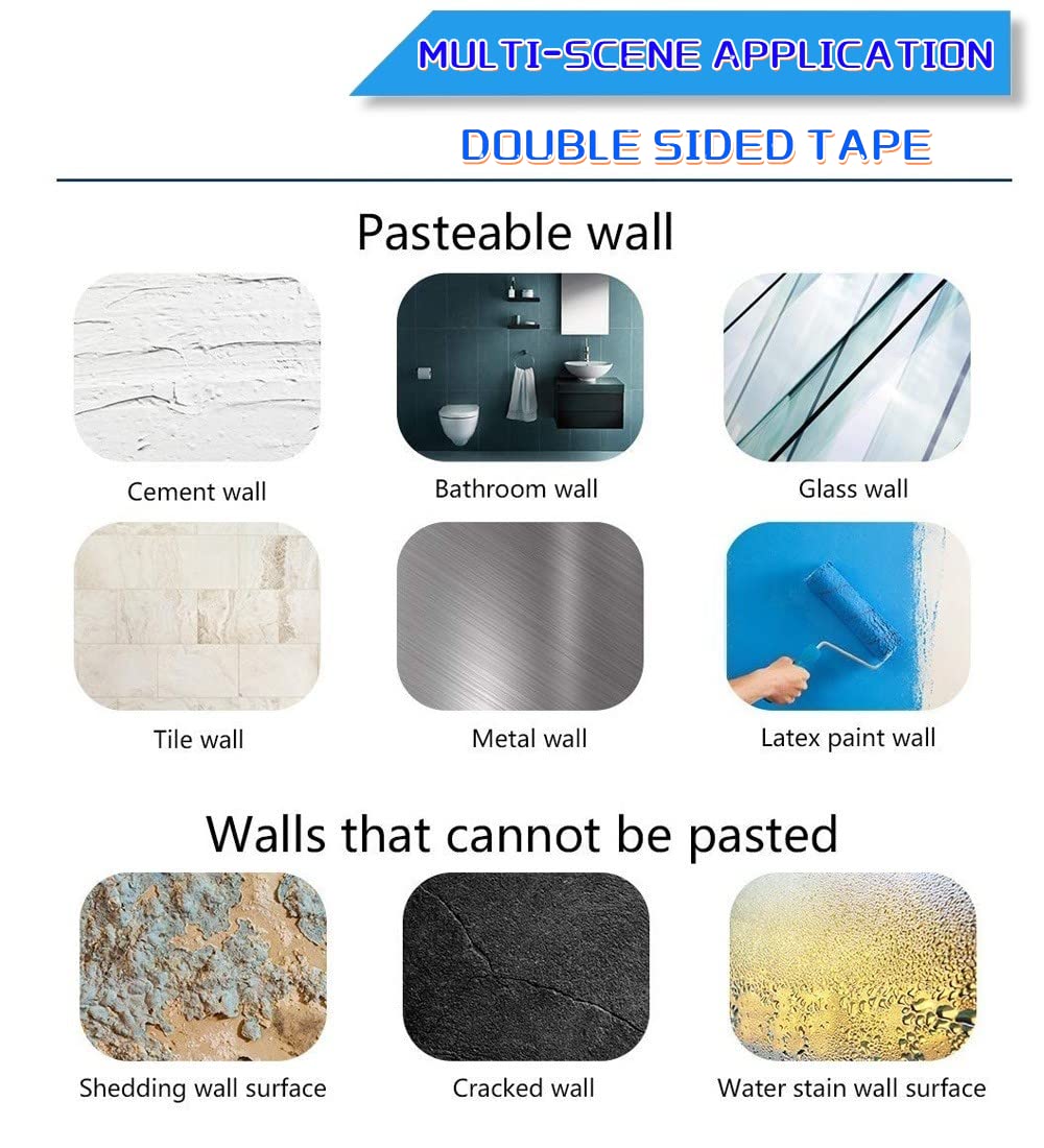 50Pcs Heavy Duty Double Sided Foam Tape - Strong Adhesive Mounting Pads for Home & Office Use - Includes Square and Round Black Self-Adhesive Tapes - Perfect for Hanging Pictures, Mirrors, Signs and DIY Projects