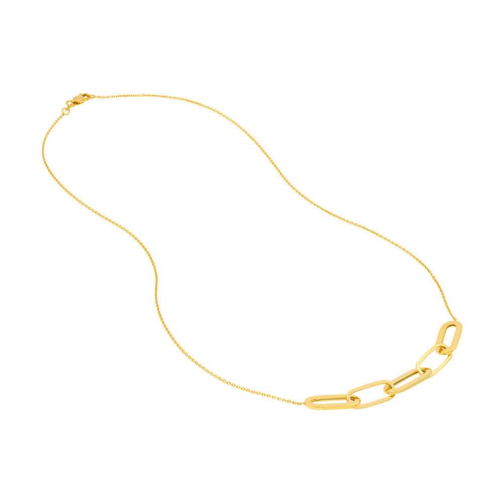 14K Gold Large Oval Link Chain Necklace for Women - Elegant Layering Piece for Everyday Wear & Special Occasions