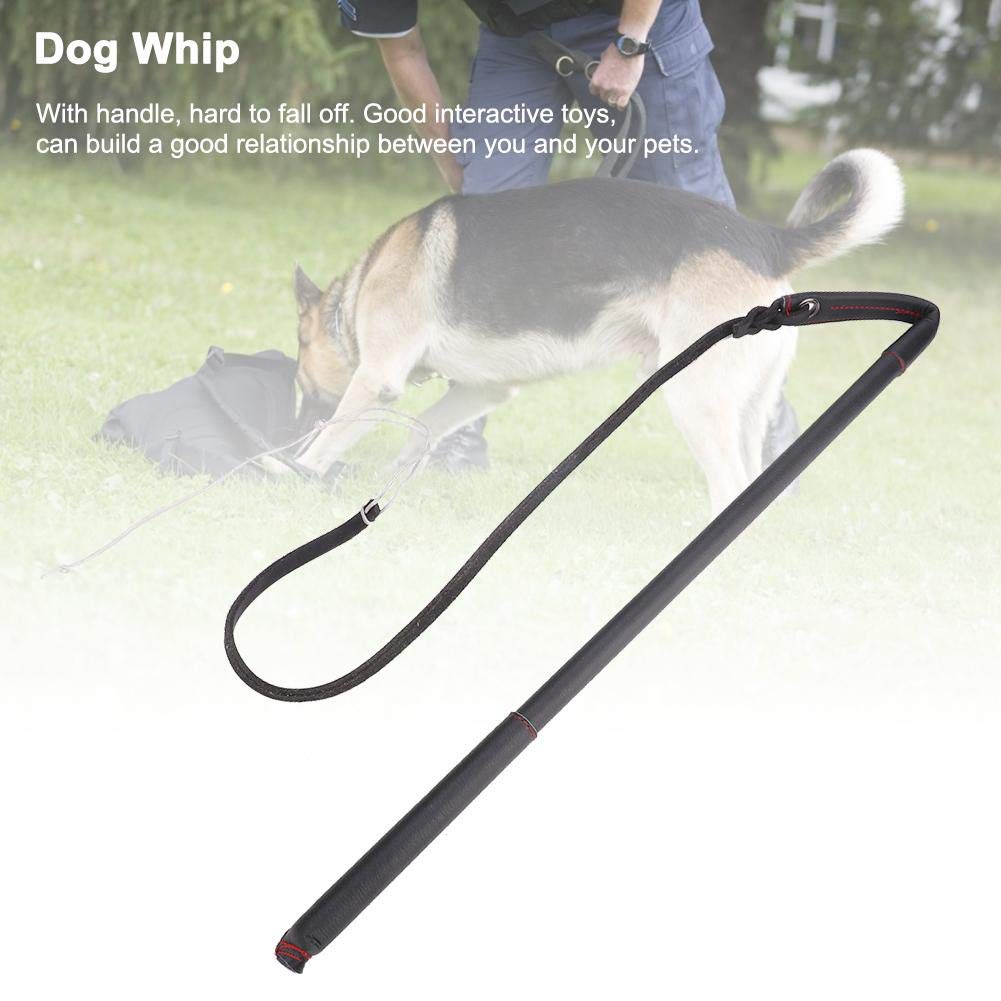 Premium Cowhide Dog Training Whip - Durable Agitation Teaser Wand for Outdoor Play, Pulling, Chasing & Chewing | Perfect for Dog Obedience Training, Agility Exercises & Interactive Playtime