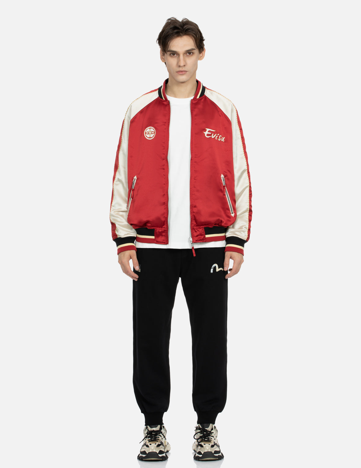 Seagull and The Great Wave Embroidery Reversible Loose Fit Souvenir Jacket - Japanese Streetwear Fashion for Men & Women - Perfect for Casual Outings, Travel, and Festival Wear