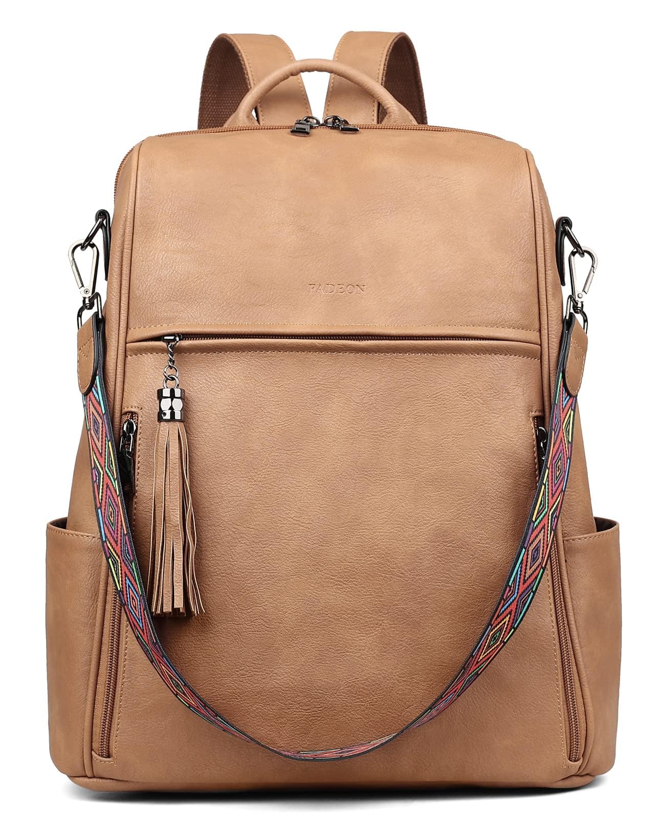 FADEON Women's Leather Laptop Backpack 15.6