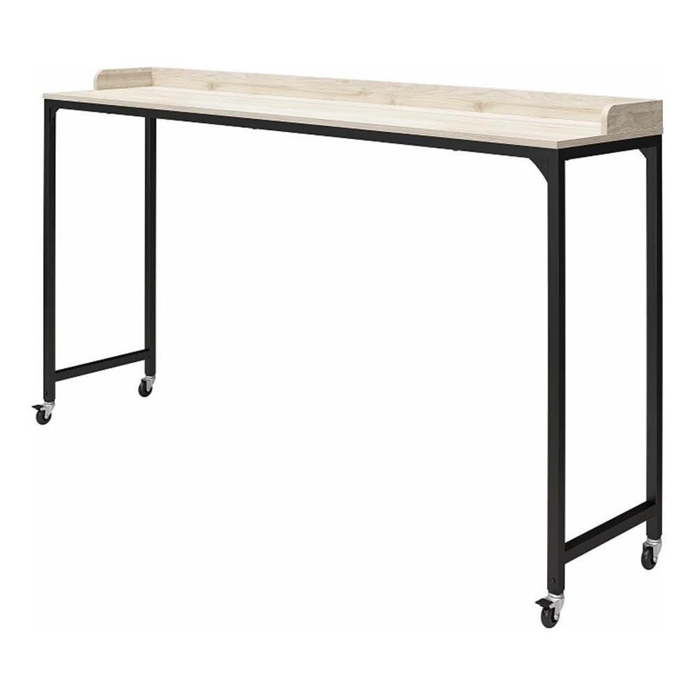 Ameriwood Home Park Hill Adjustable Height Over-The-Bed Desk with Wheels, Light Walnut - Perfect for Small Spaces, Hospital Rooms & Dormitories
